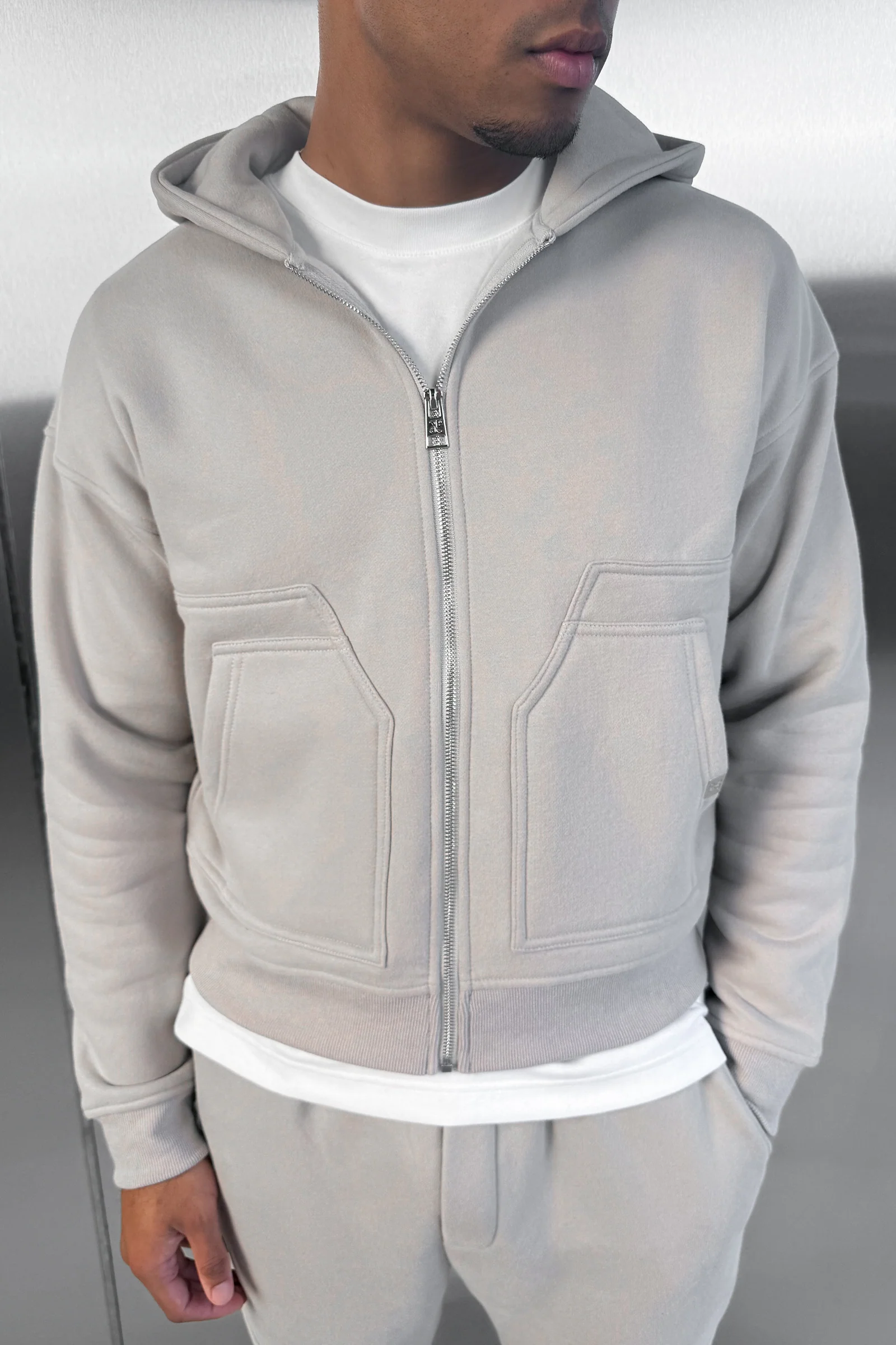 Boxy Carpenter Hoodie - Grey - Image 5