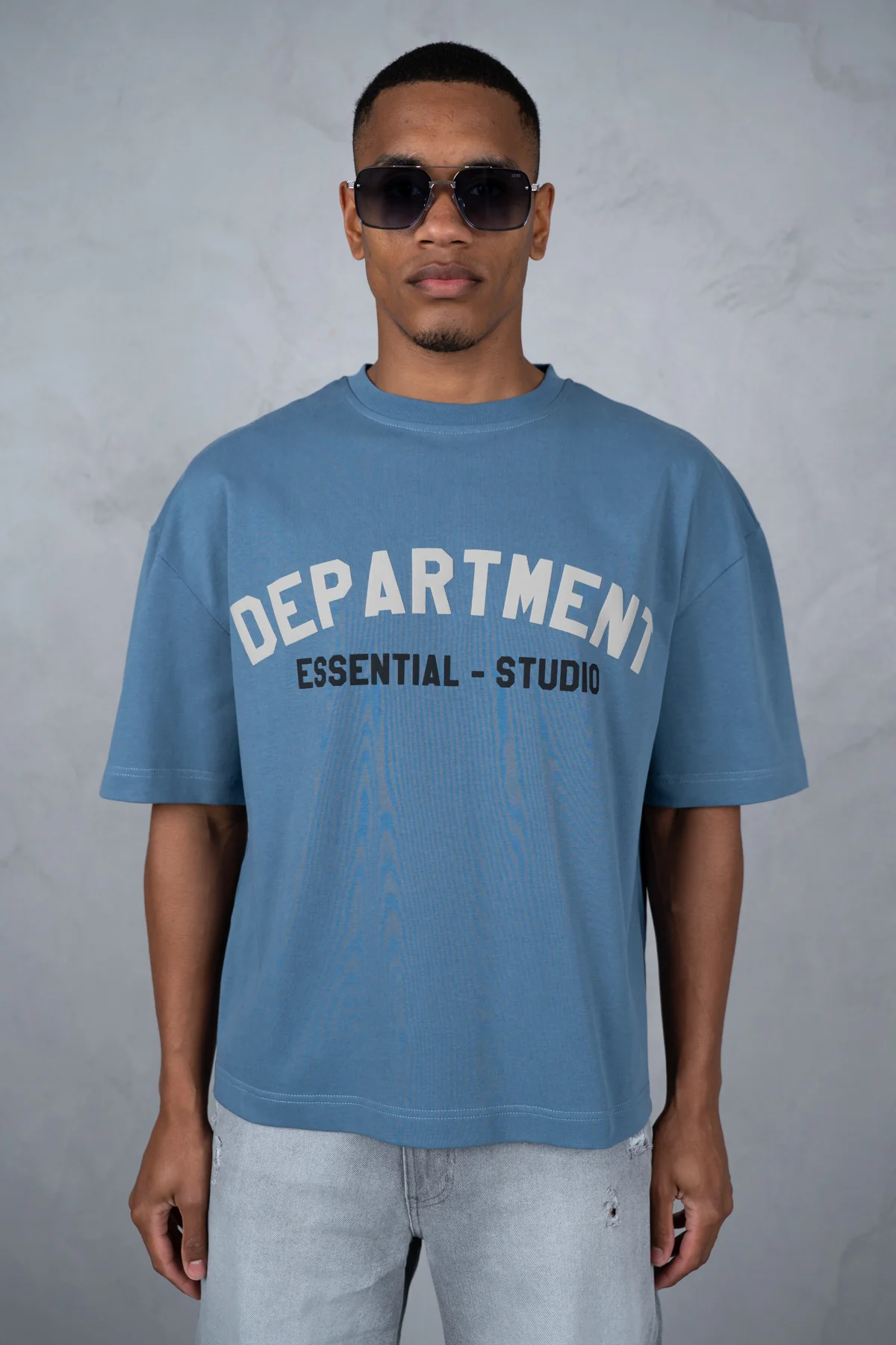 Boxy Department T-Shirt - Slate Blue - Image 3