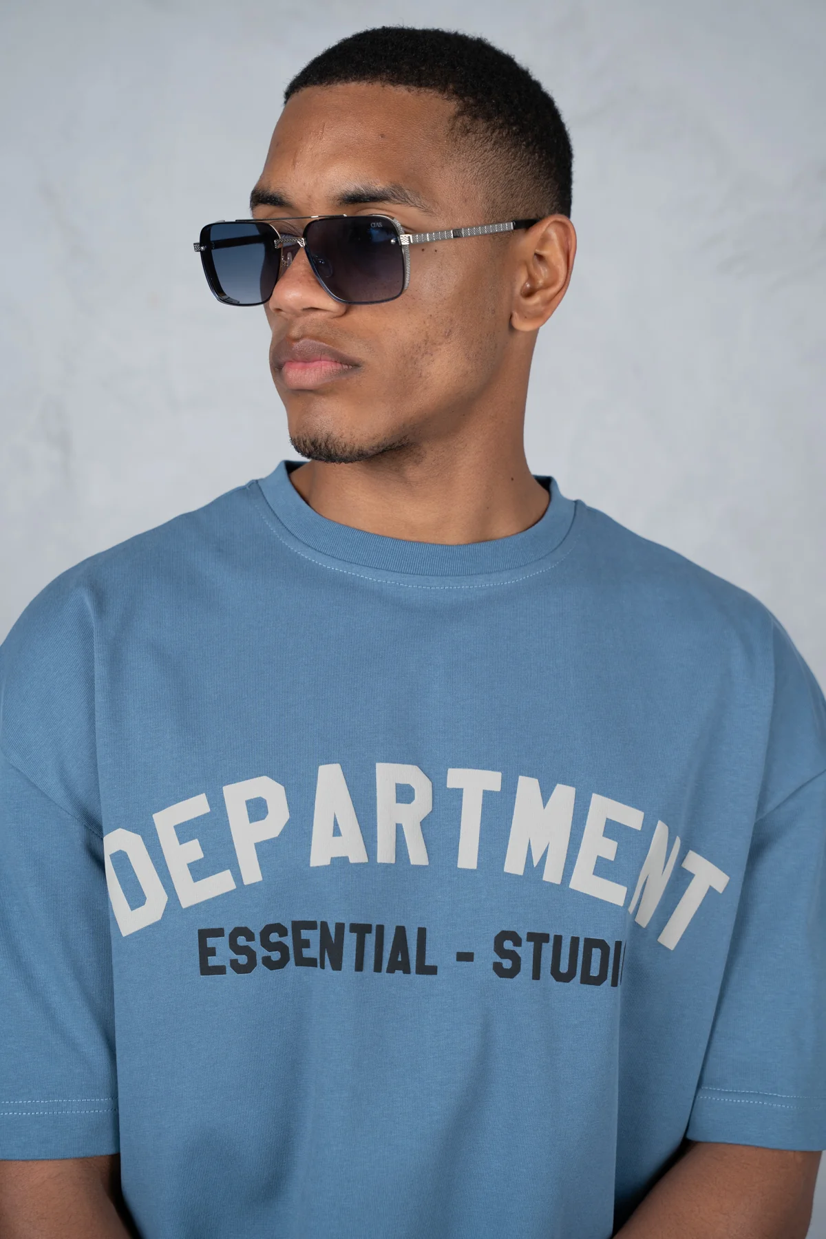 Boxy Department T-Shirt - Slate Blue - Image 4