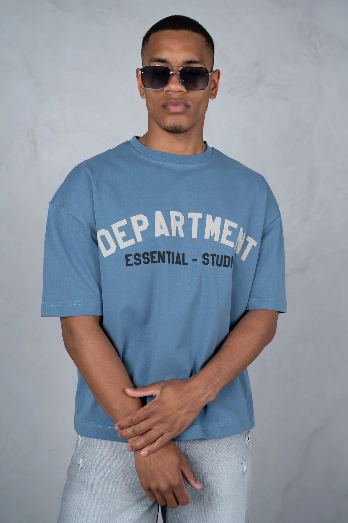 Boxy Department T-Shirt - Slate Blue - Image 7