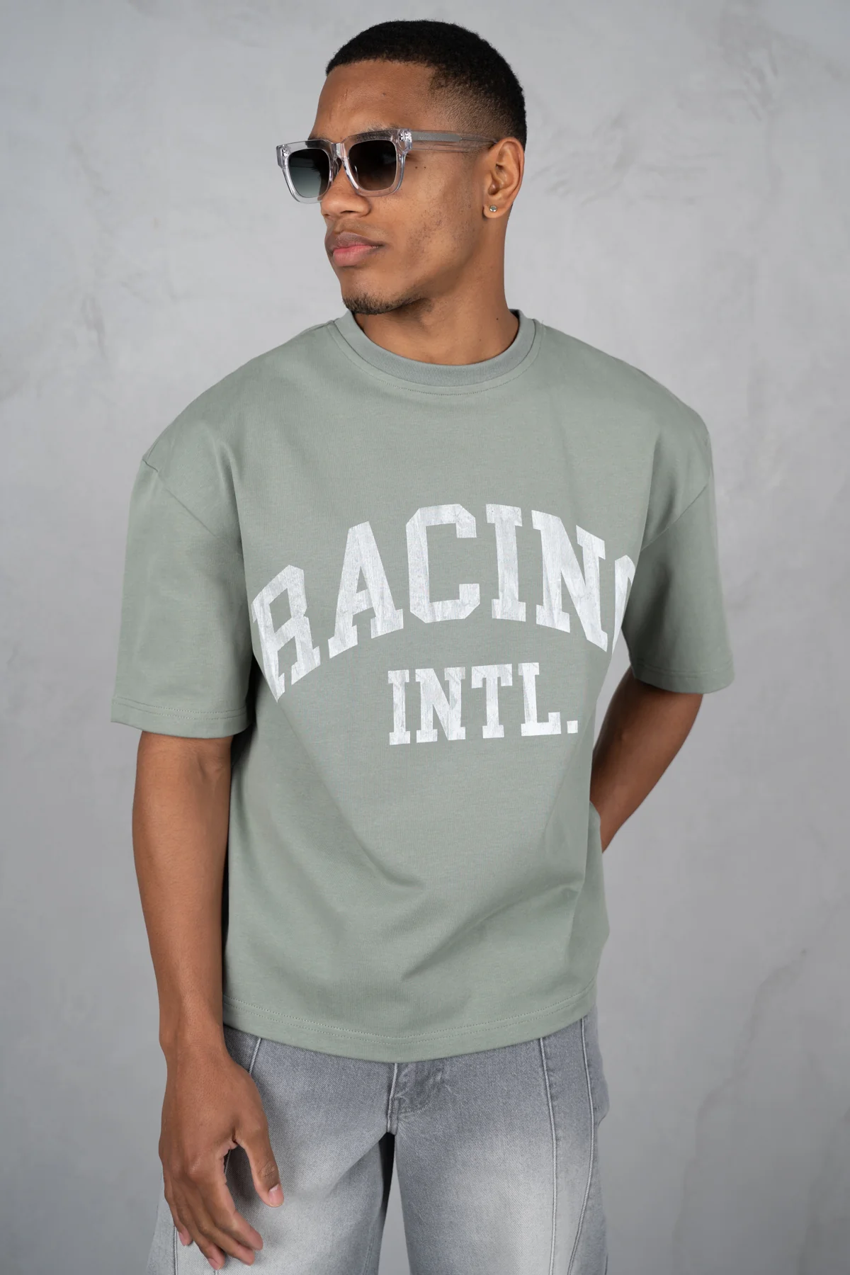 Boxy Racing INTL T-Shirt - Khaki - Image 3