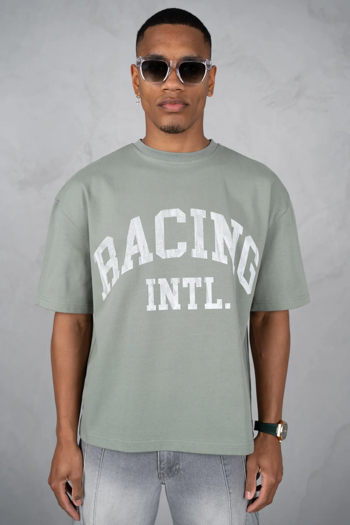 Boxy Racing INTL T-Shirt - Khaki - Image 5