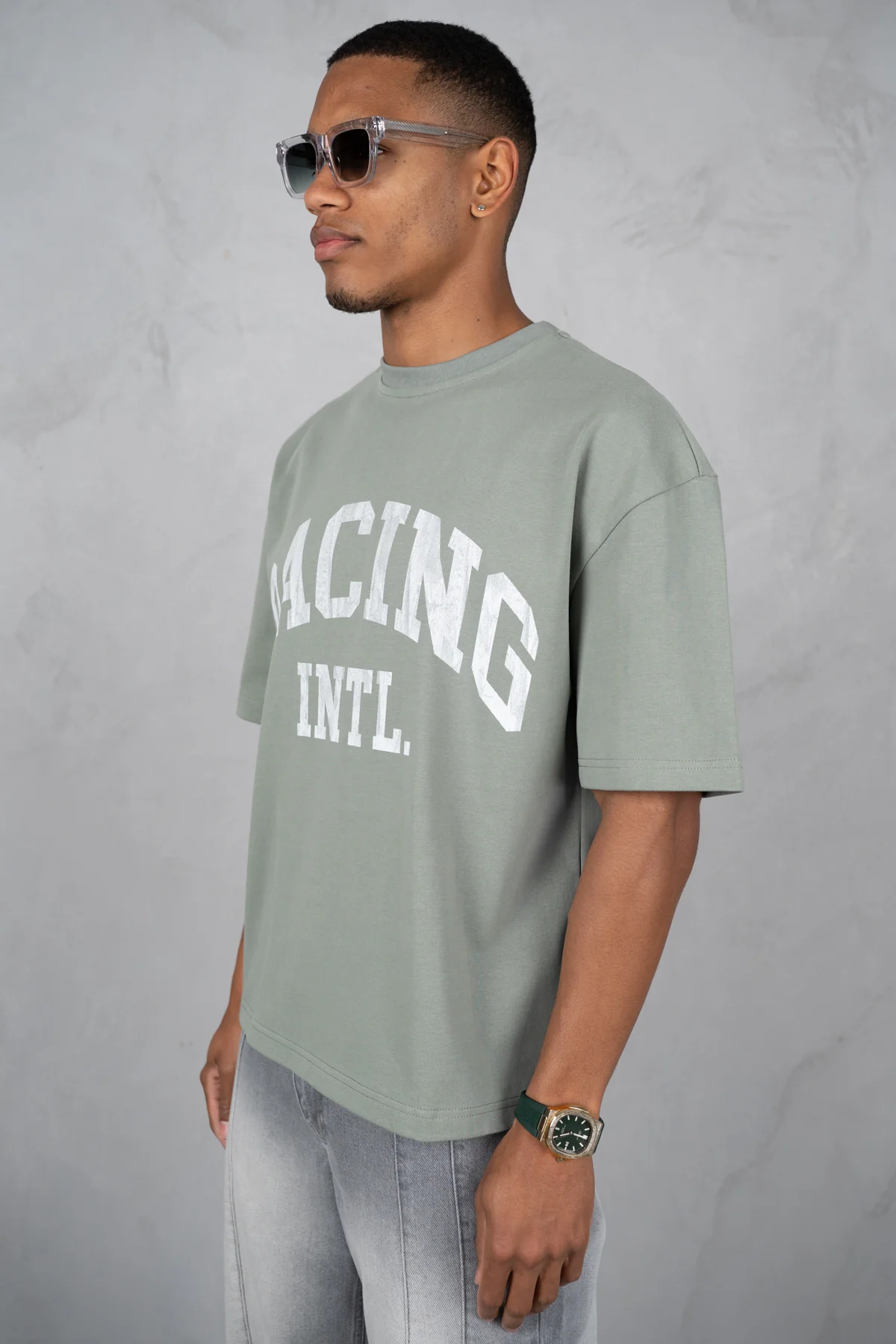 Boxy Racing INTL T-Shirt - Khaki - Image 6