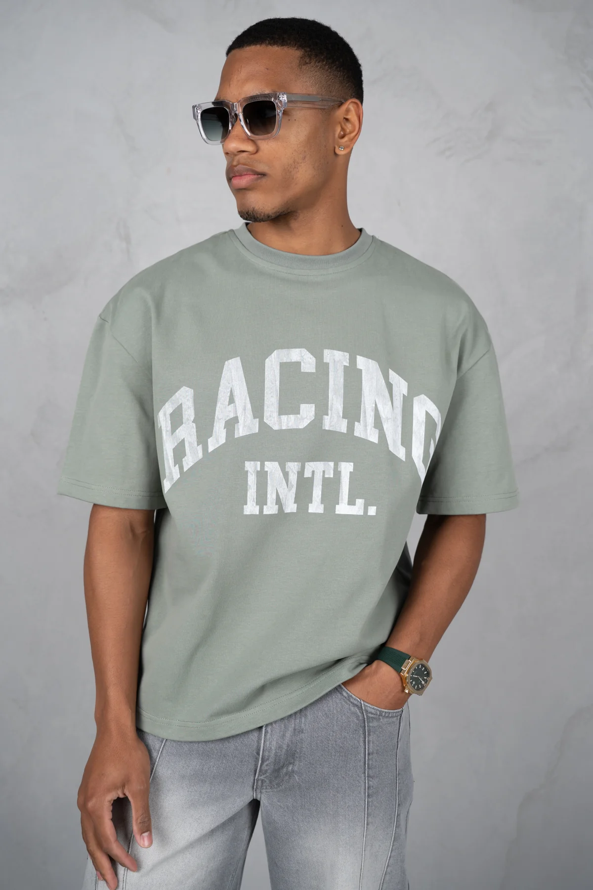 Boxy Racing INTL T-Shirt - Khaki - Image 7
