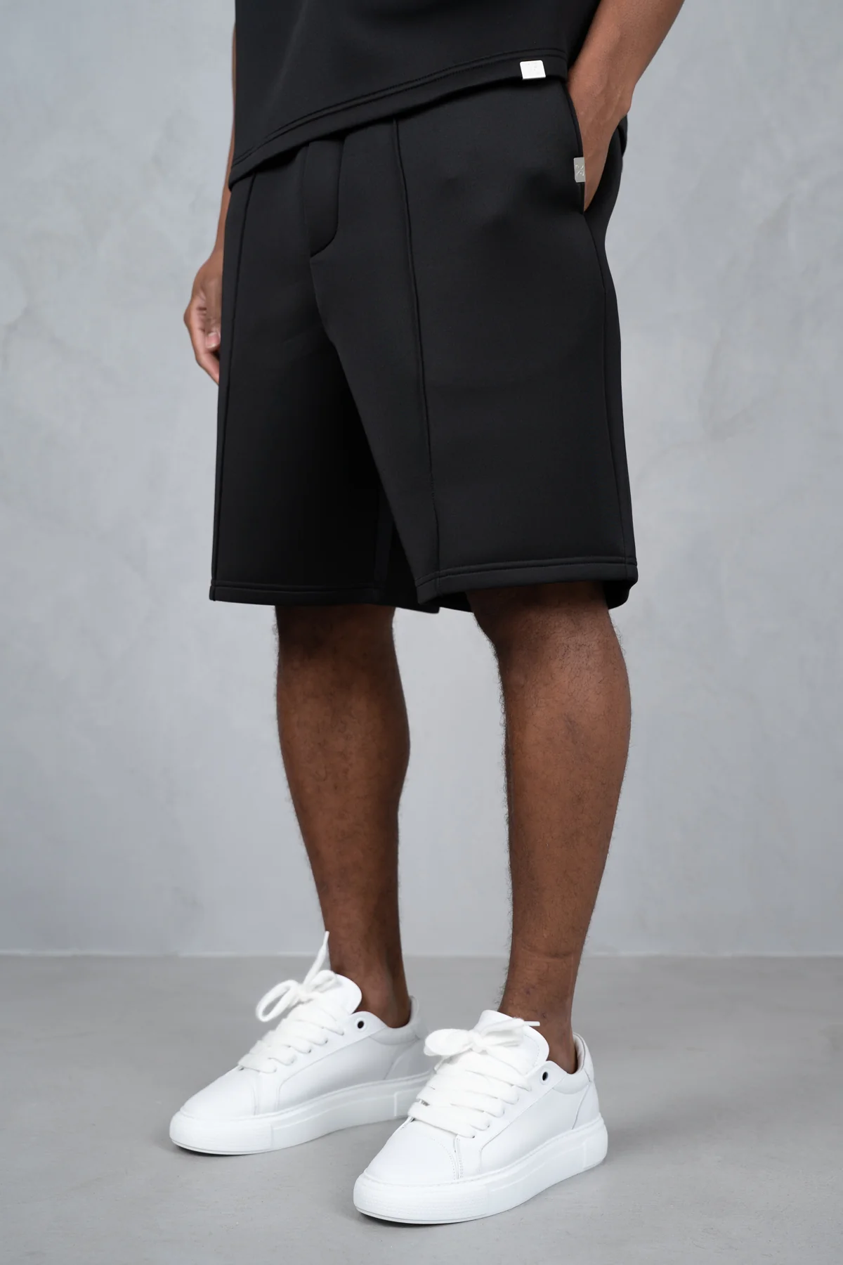Boxy Scuba Shorts - Black - Image 4