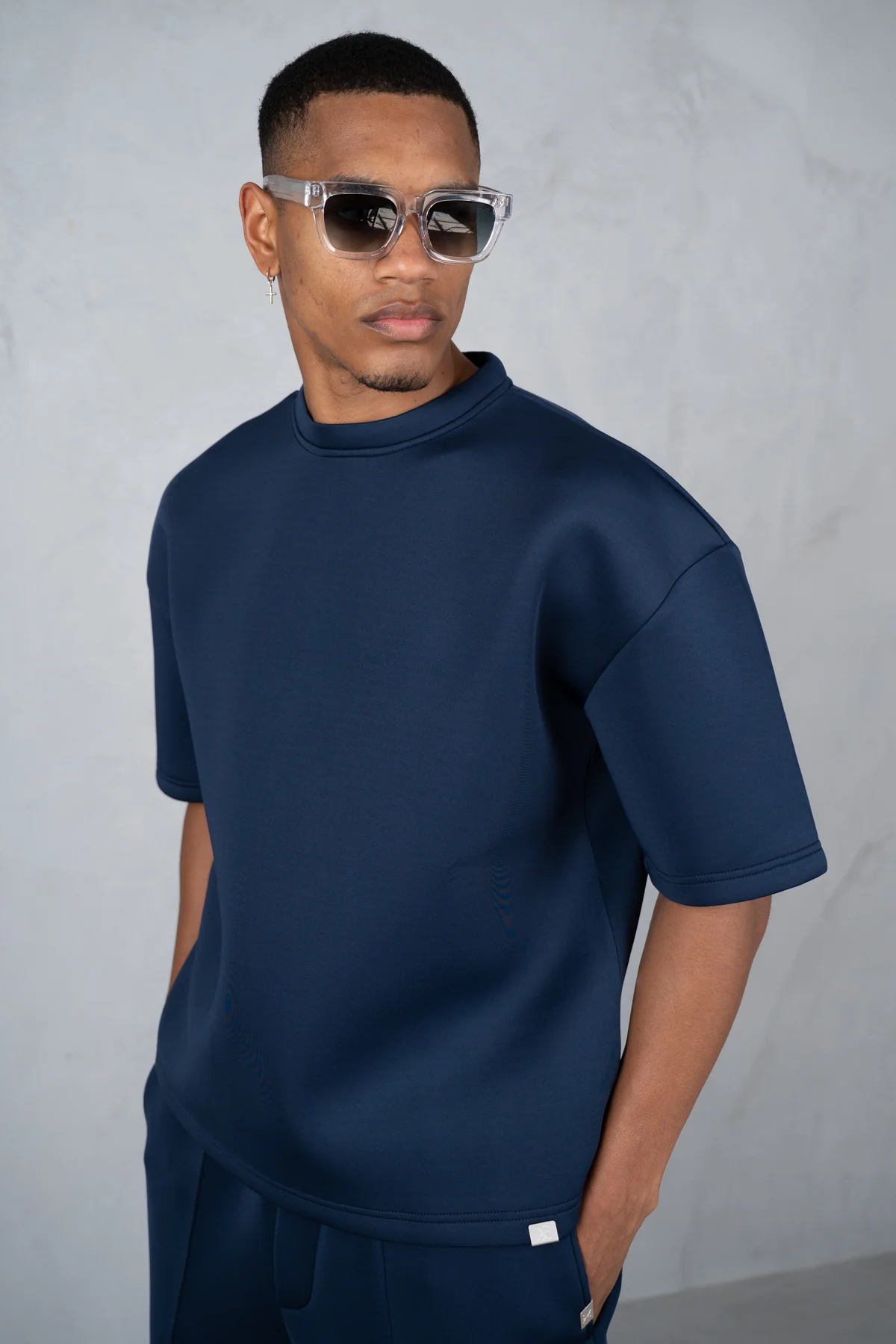 Boxy Scuba Shorts - Navy - Image 10