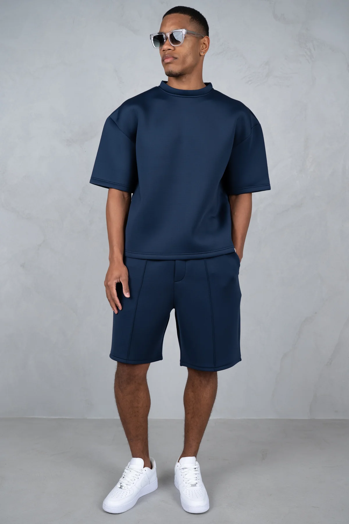 Boxy Scuba Shorts - Navy - Image 3
