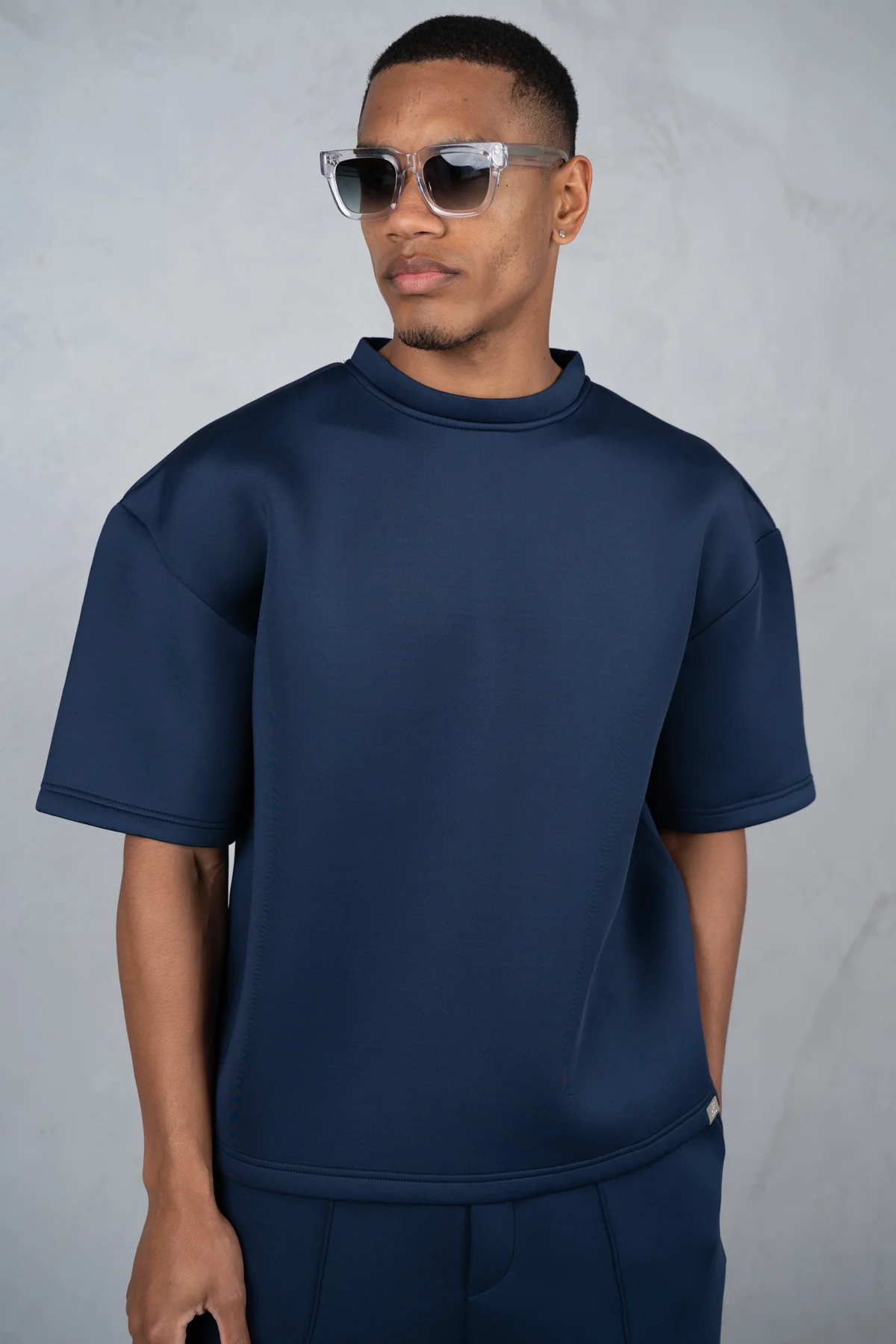 Boxy Scuba Shorts - Navy - Image 5