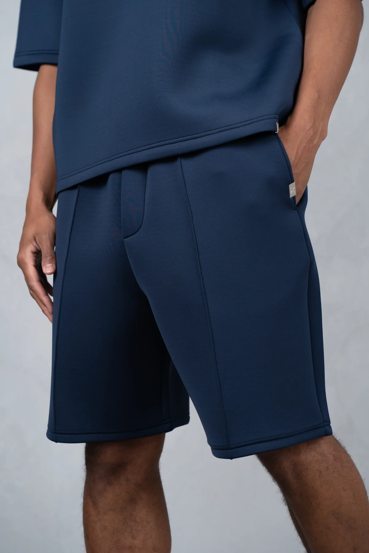 Boxy Scuba Shorts - Navy - Image 6