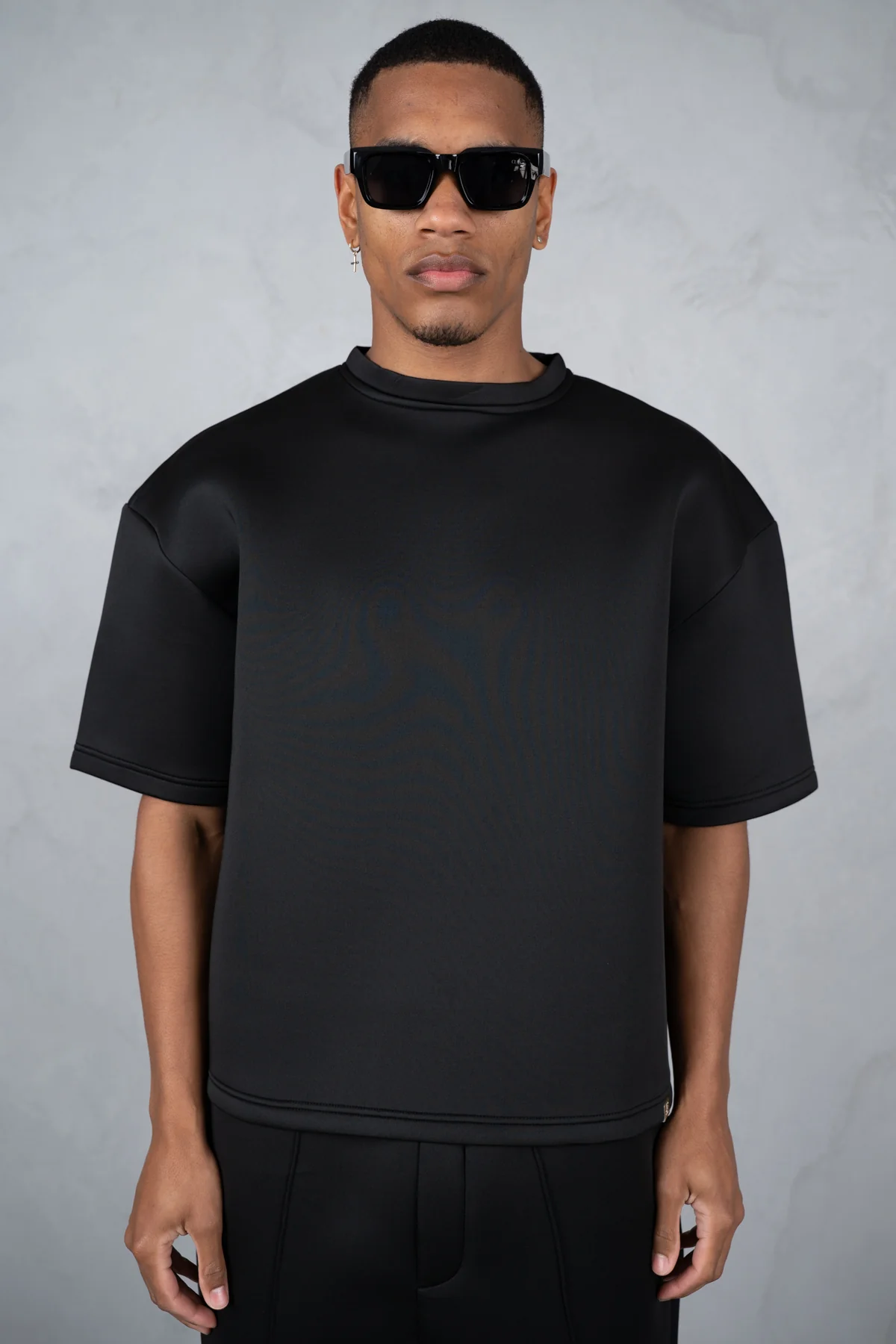 Boxy Scuba T-Shirt - Black - Image 3