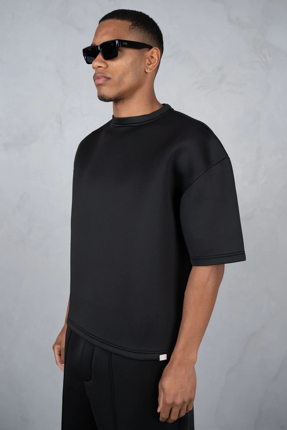 Boxy Scuba T-Shirt - Black - Image 5