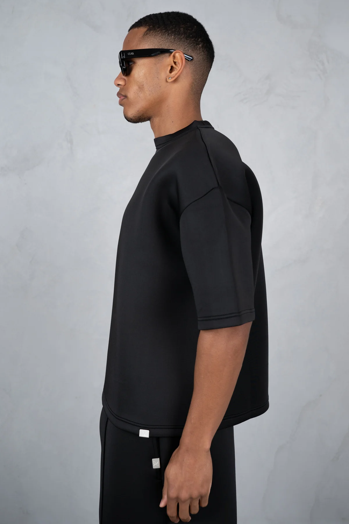Boxy Scuba T-Shirt - Black - Image 6