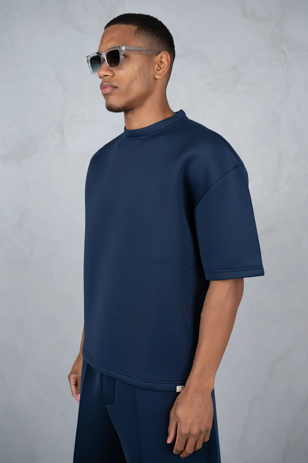 Boxy Scuba T-Shirt - Navy - Image 7