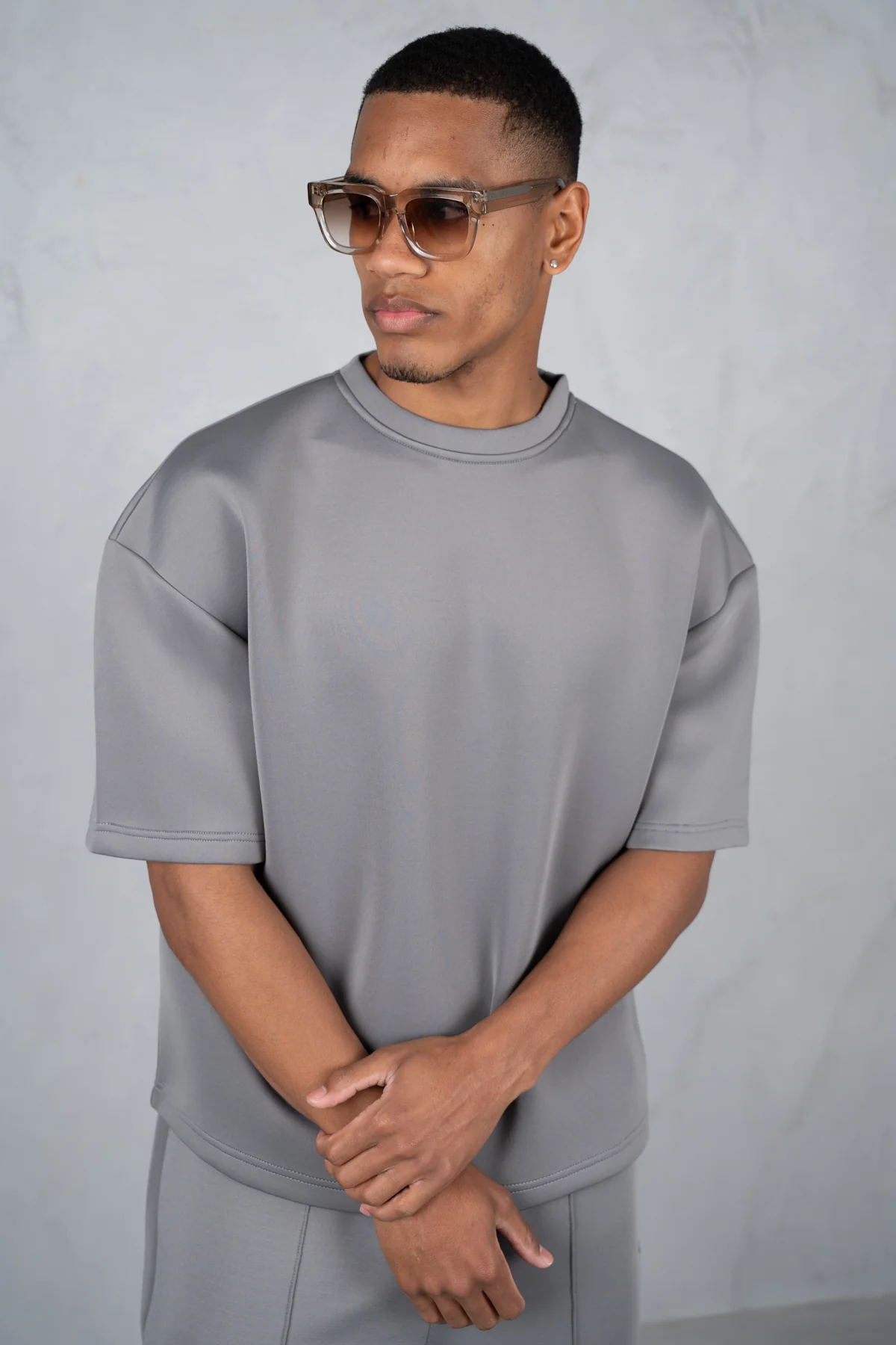 Boxy Scuba T-Shirt - Grey