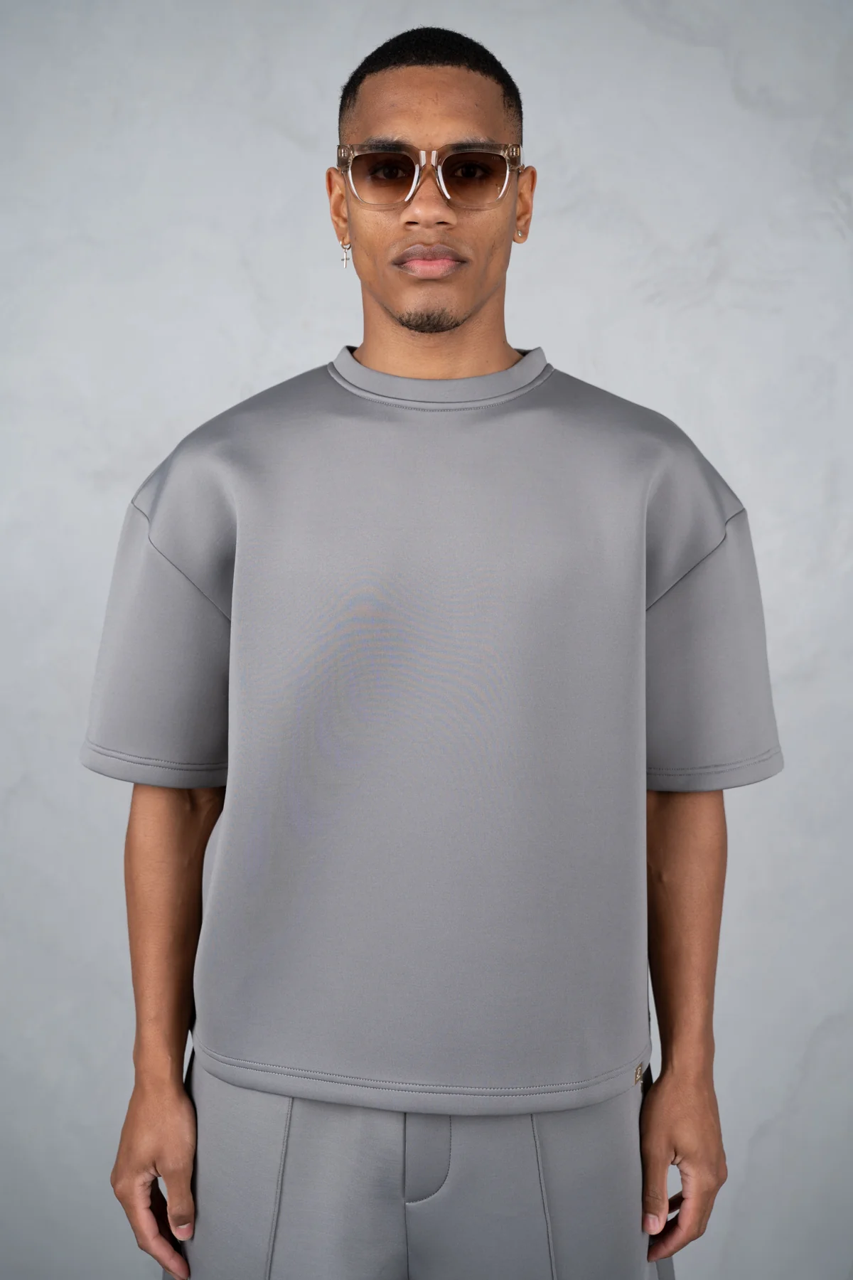 Boxy Scuba T-Shirt - Grey - Image 13