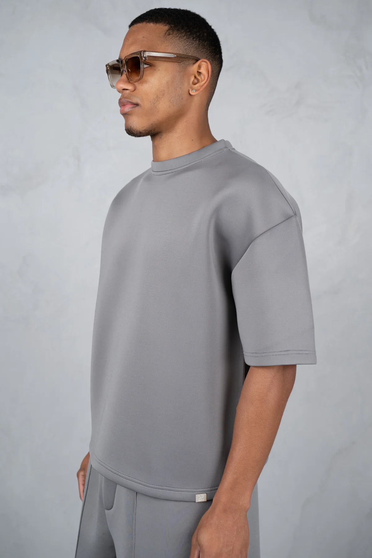 Boxy Scuba T-Shirt - Grey - Image 14
