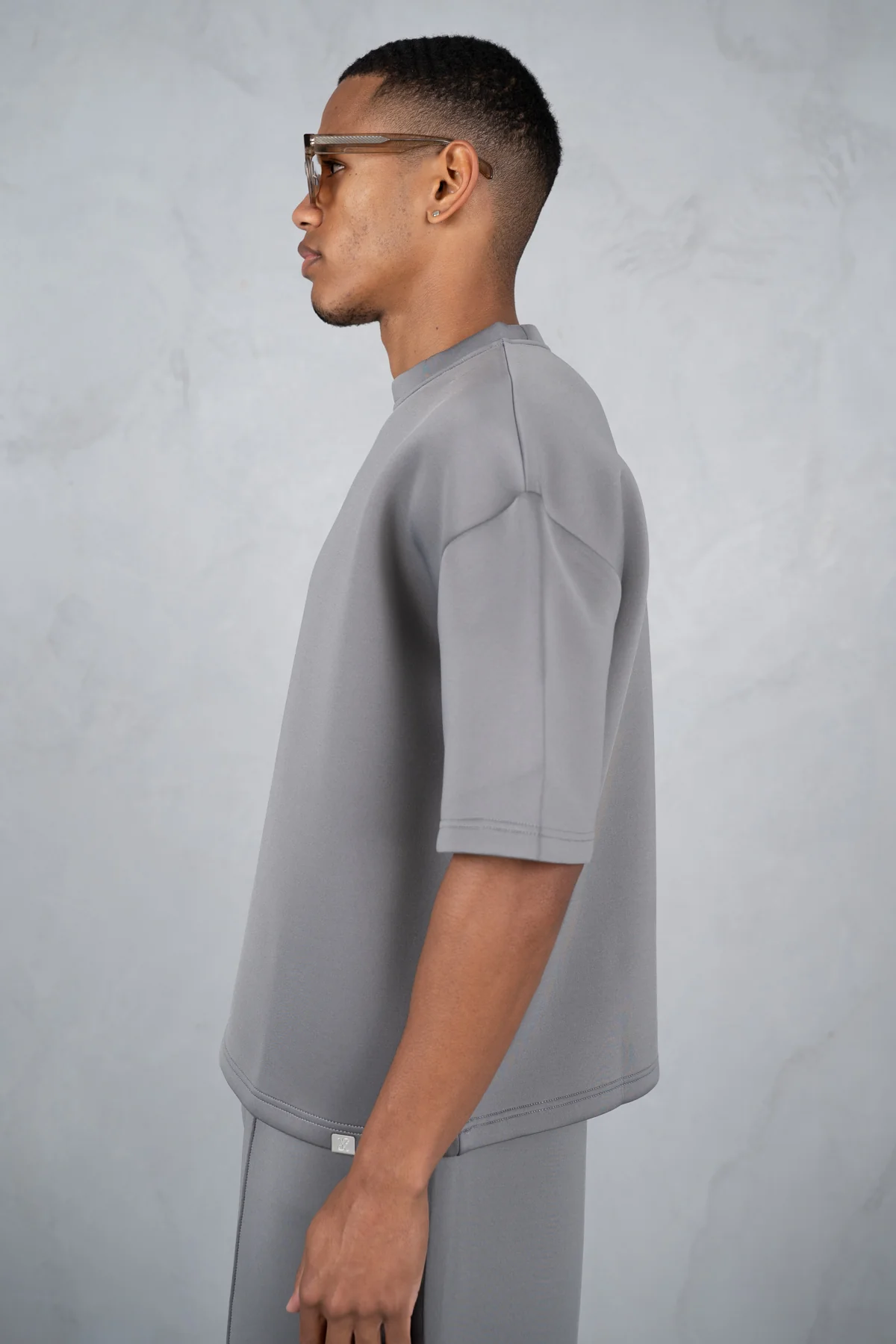 Boxy Scuba T-Shirt - Grey - Image 15