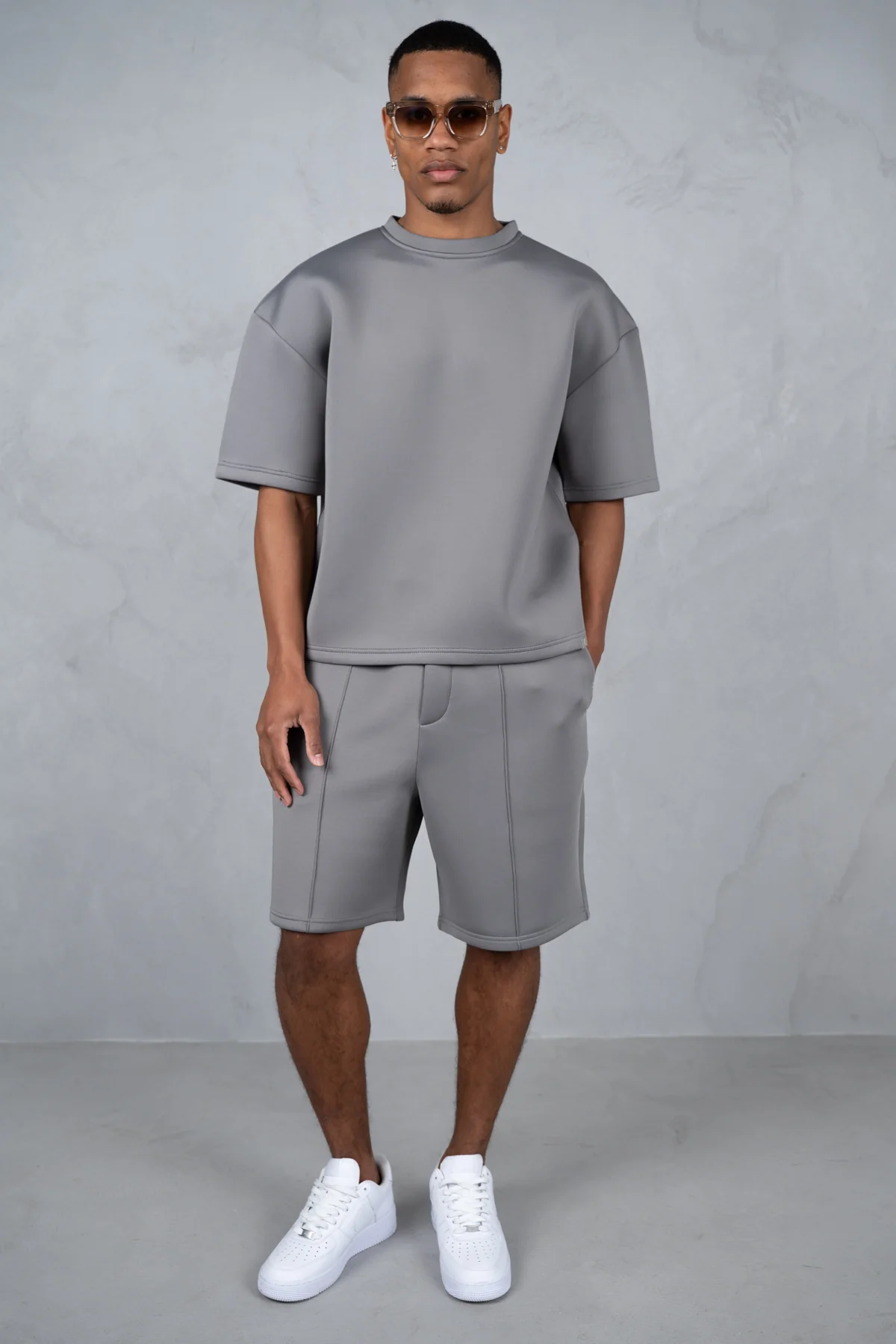 Boxy Scuba T-Shirt - Grey - Image 2