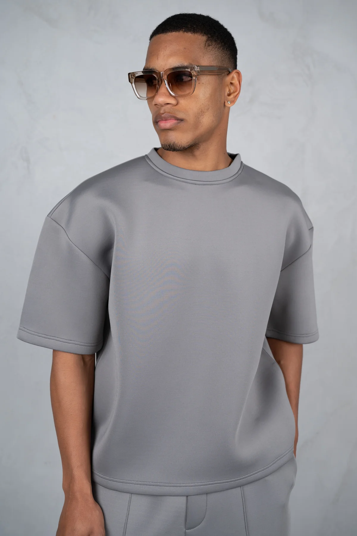 Boxy Scuba T-Shirt - Grey - Image 3