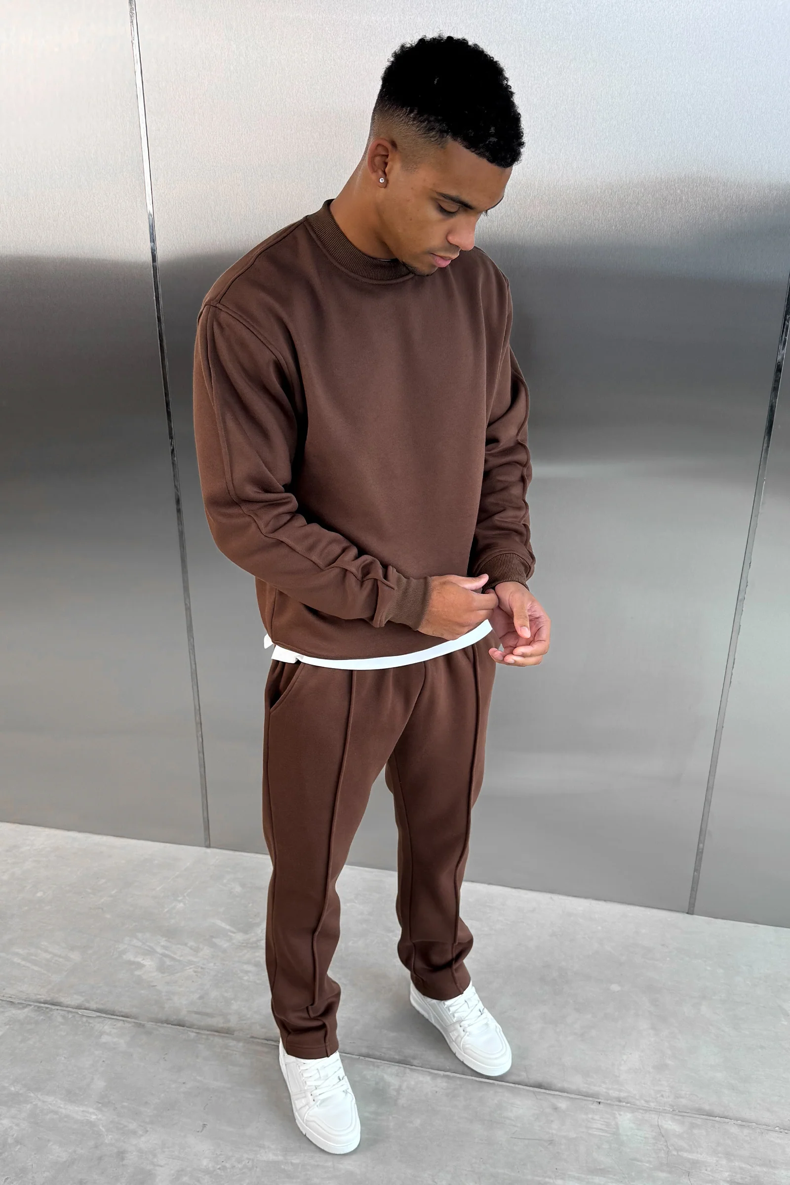 Relaxed Pintuck Joggers - Mocha - Image 5