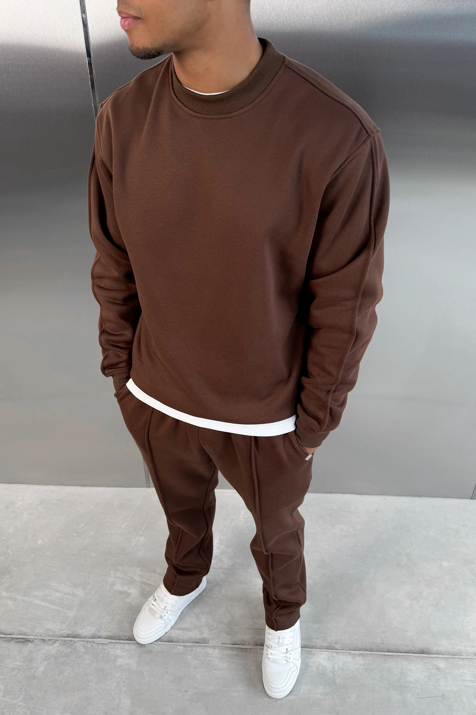 Relaxed Pintuck Joggers - Mocha - Image 6