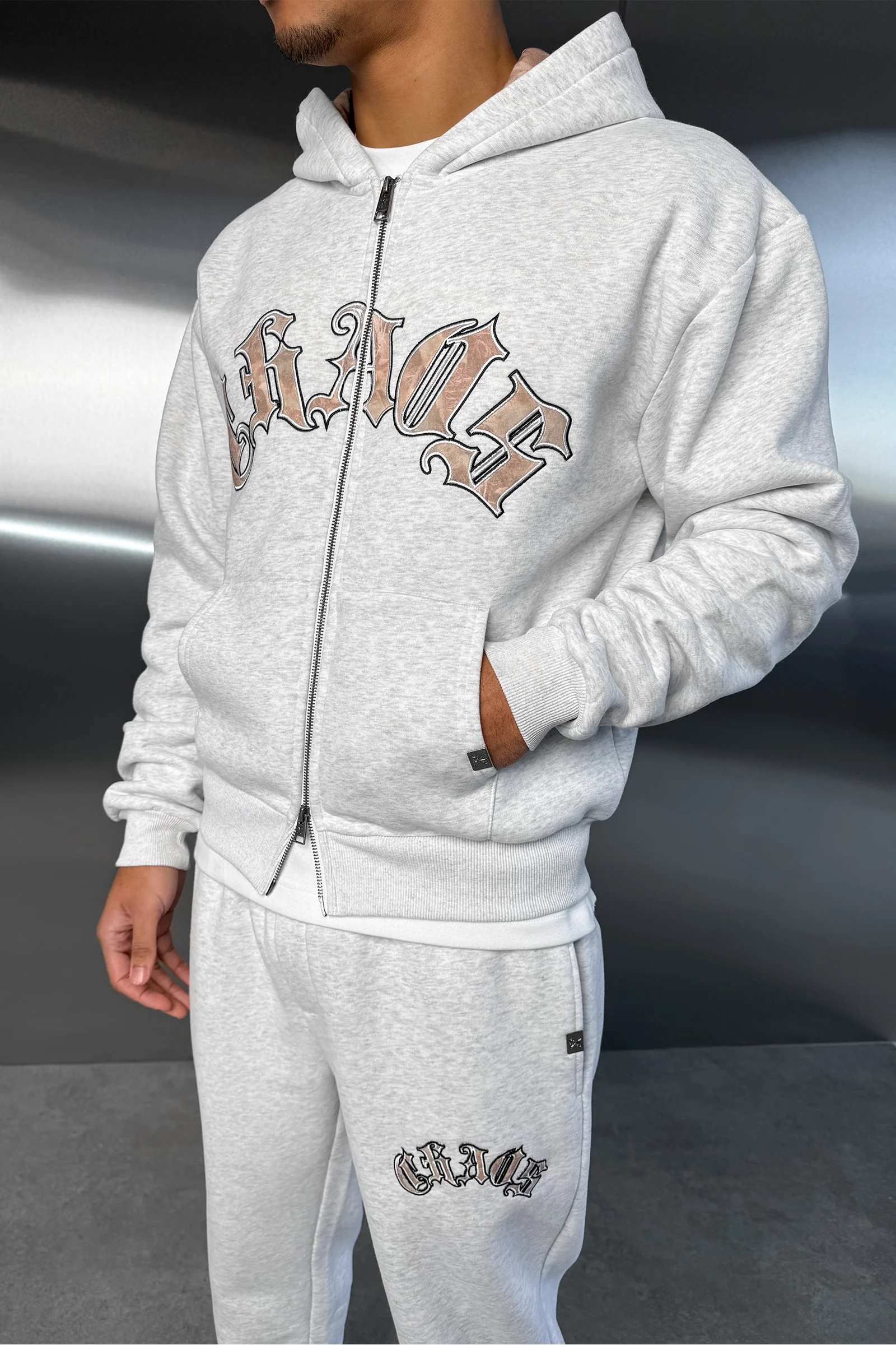 Chaos Real-Tree Camo Hoodie - Grey - Image 6