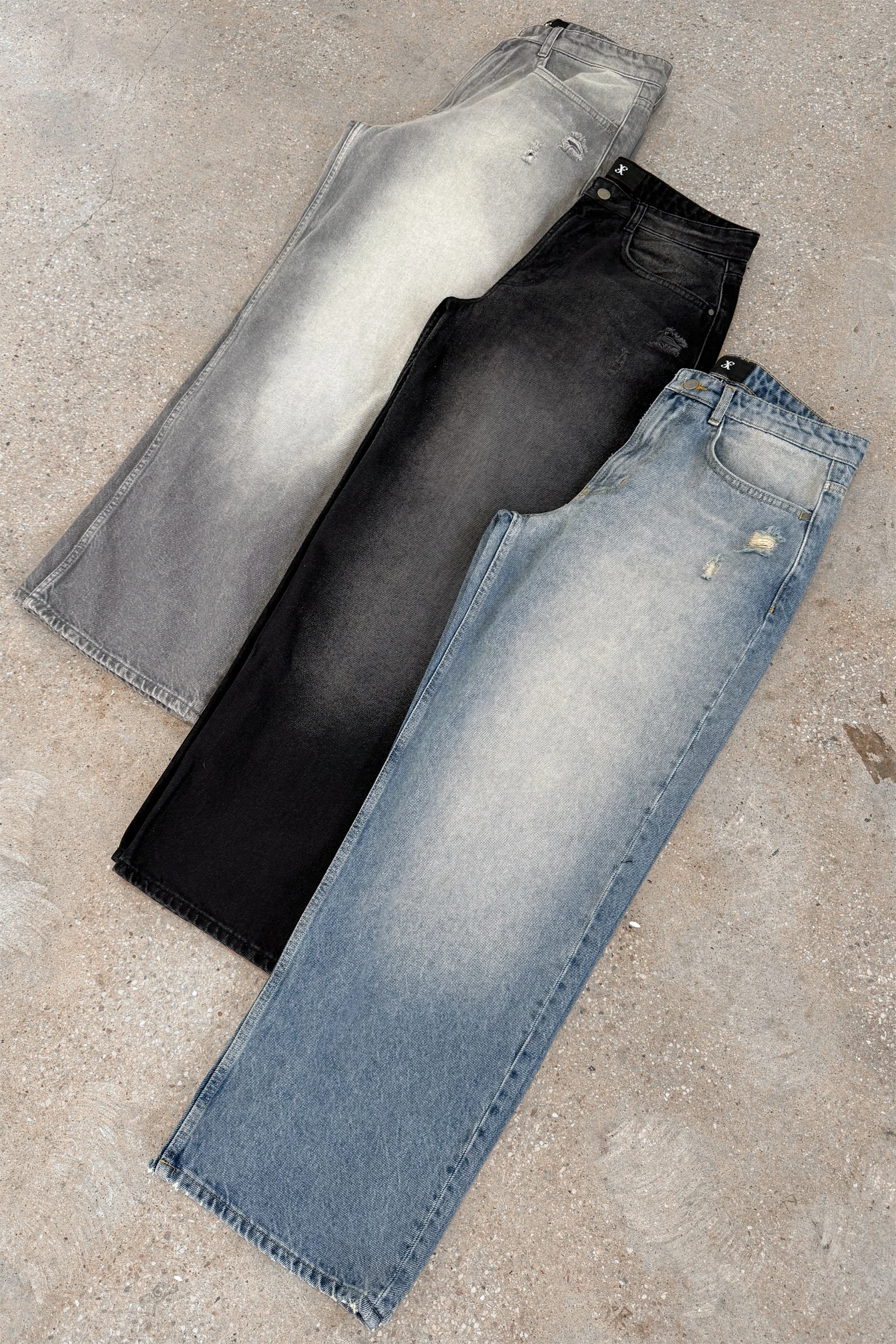Straight Leg Washed Denim - Black - Image 11