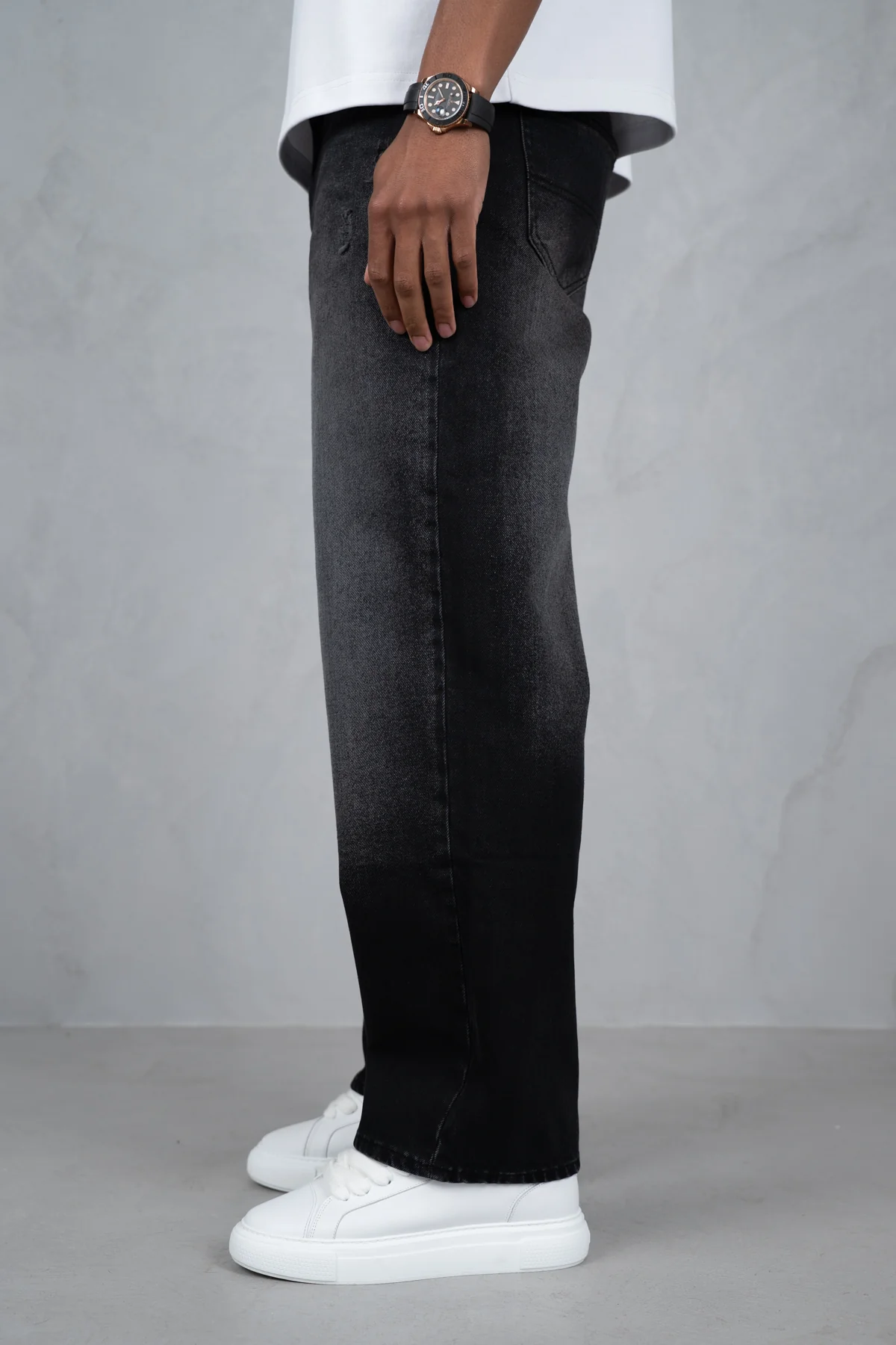 Straight Leg Washed Denim - Black - Image 6