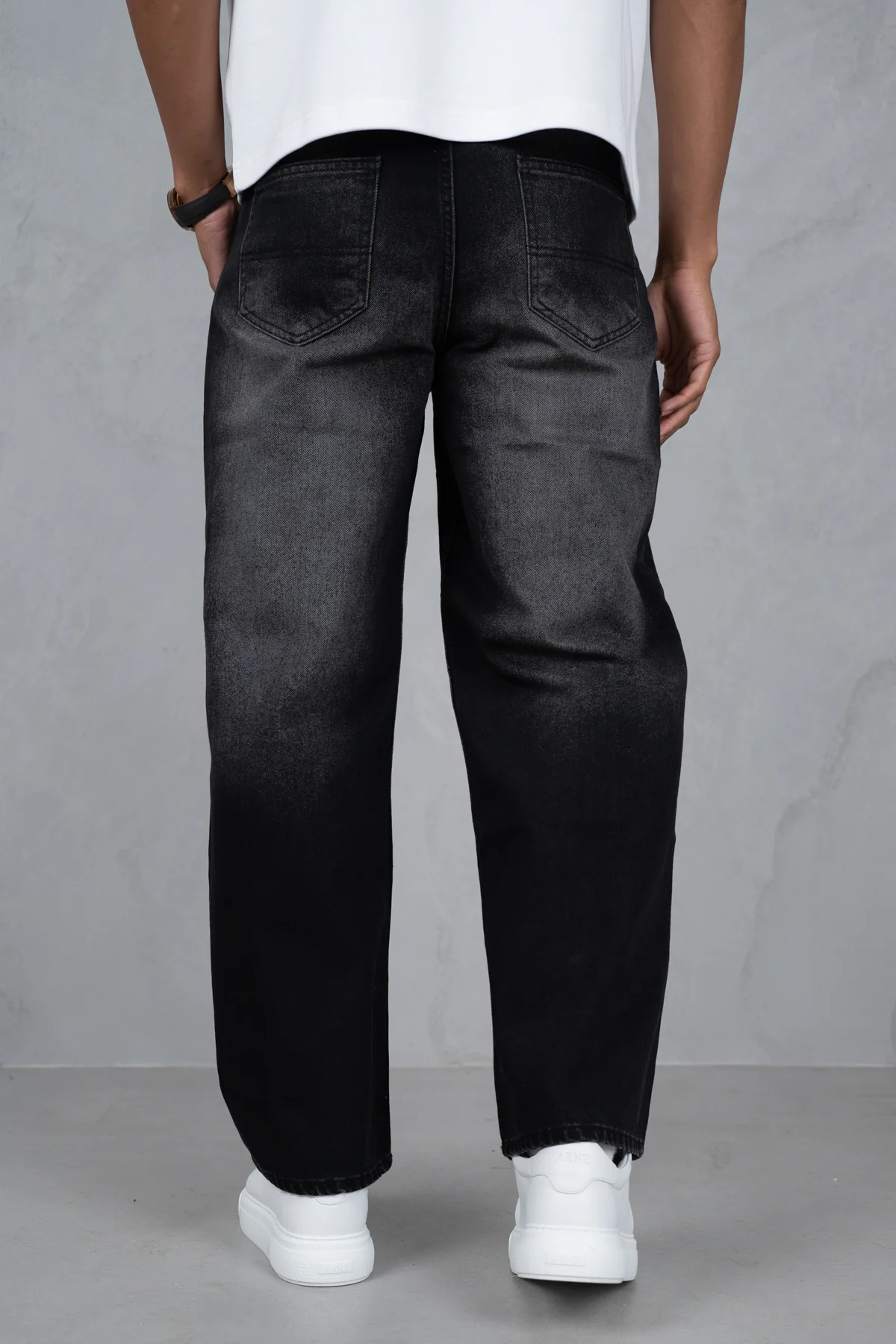 Straight Leg Washed Denim - Black - Image 7
