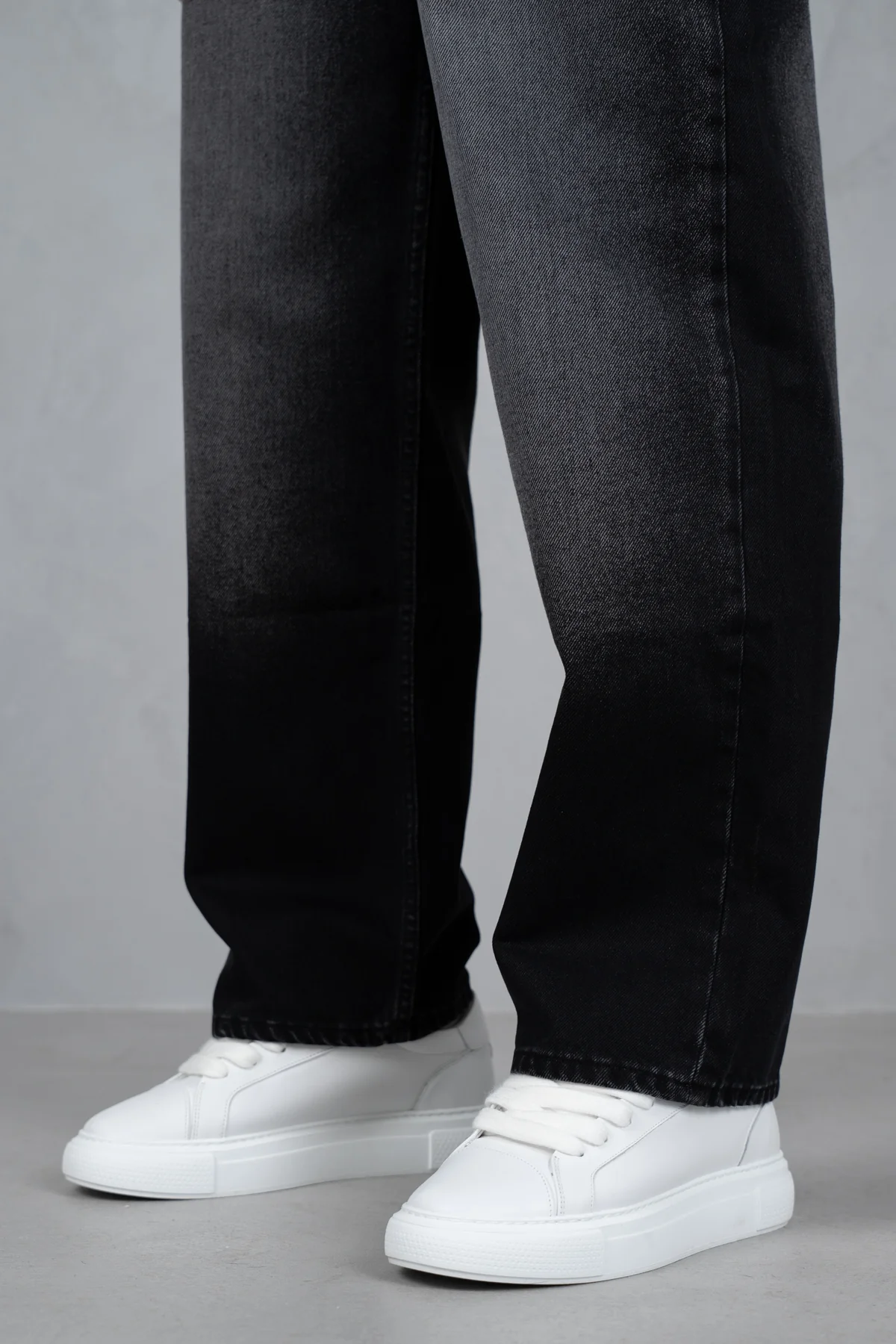 Straight Leg Washed Denim - Black - Image 8