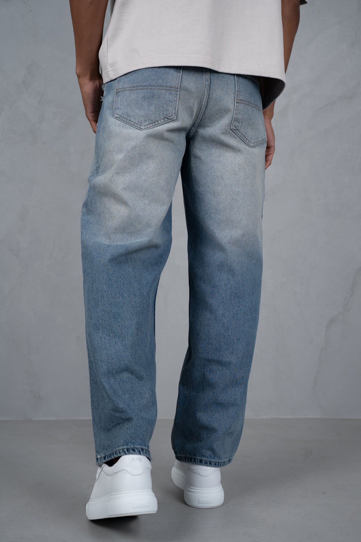 Straight Leg Washed Denim - Blue - Image 8