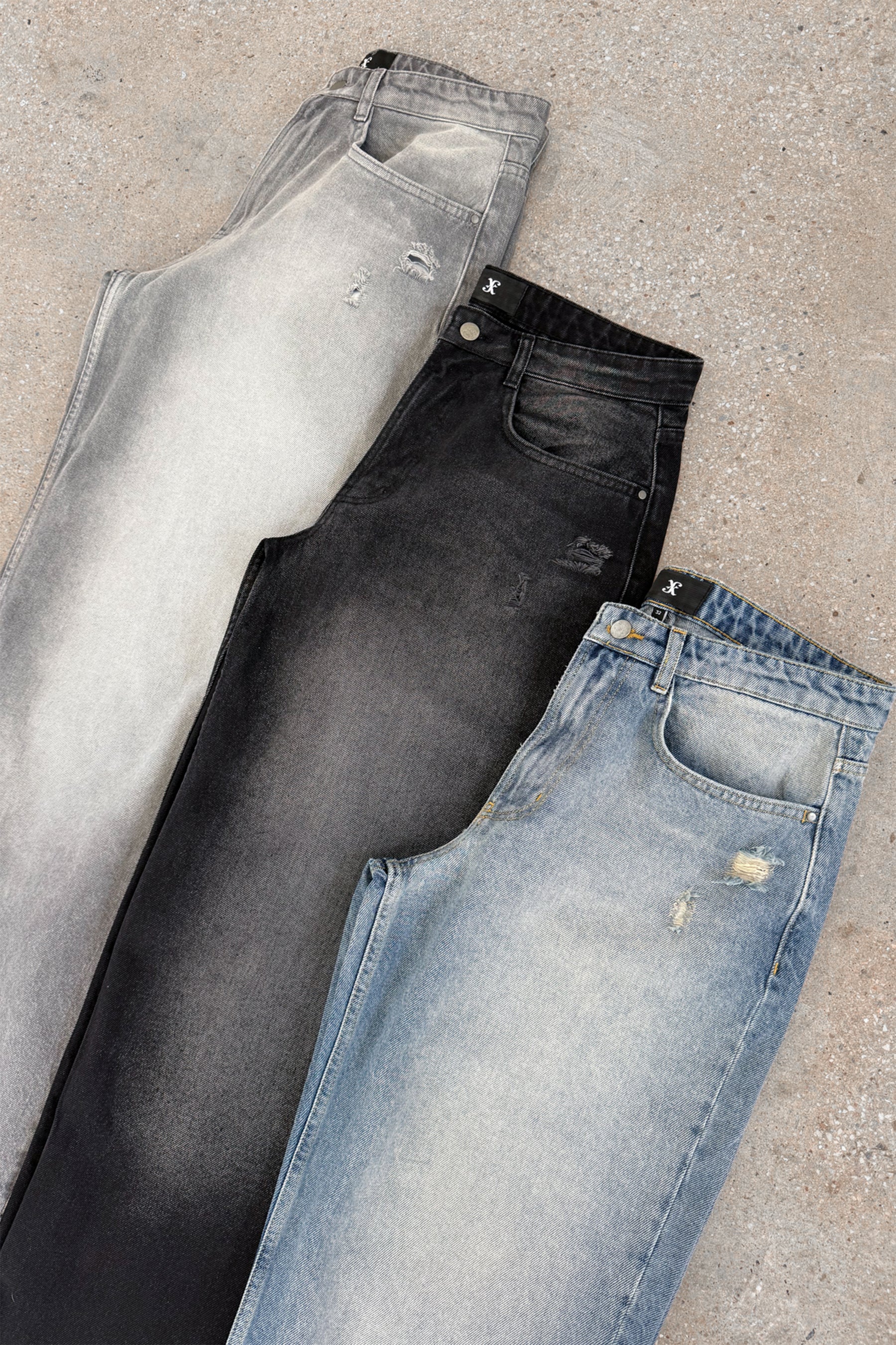 Straight Leg Washed Denim - Grey - Image 14