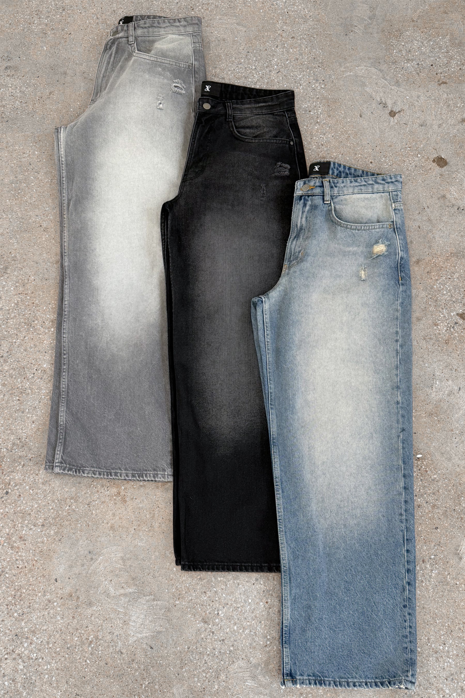 Straight Leg Washed Denim - Grey - Image 16