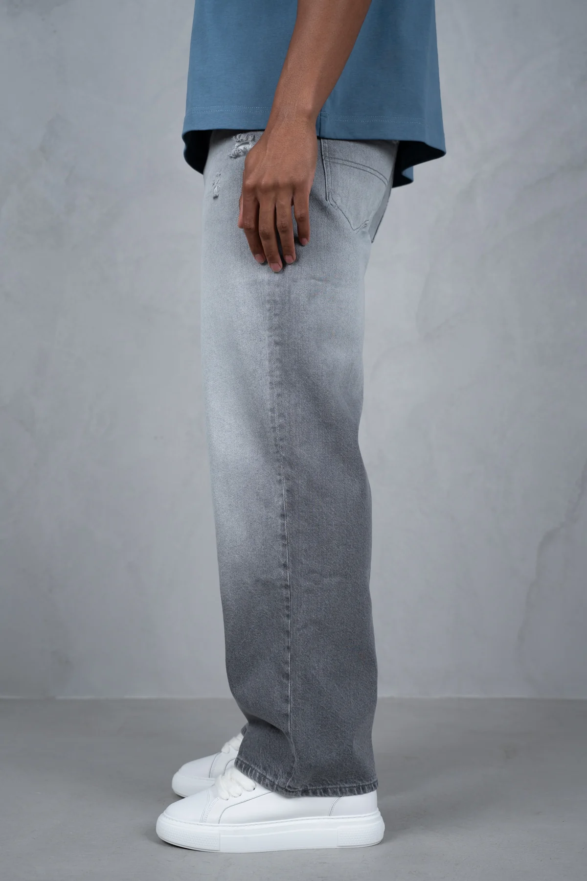 Straight Leg Washed Denim - Grey - Image 8