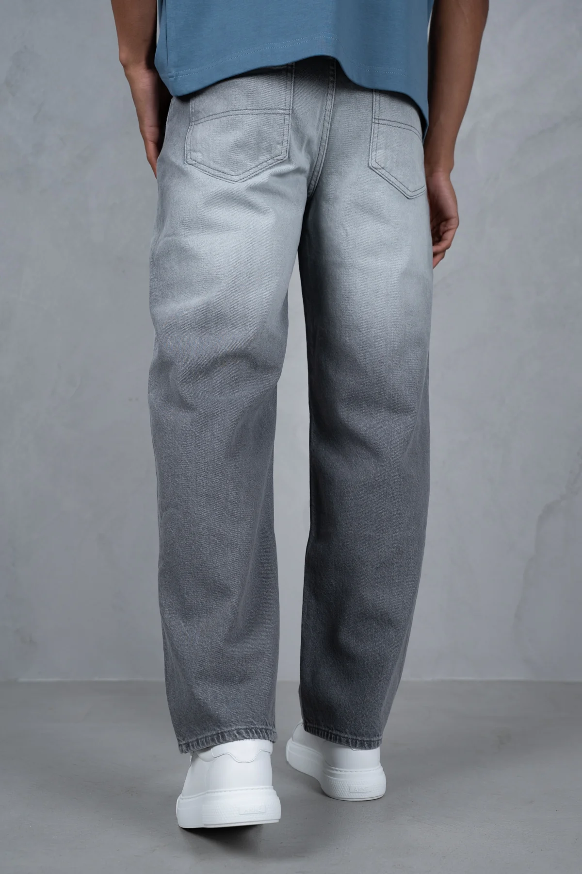 Straight Leg Washed Denim - Grey - Image 9