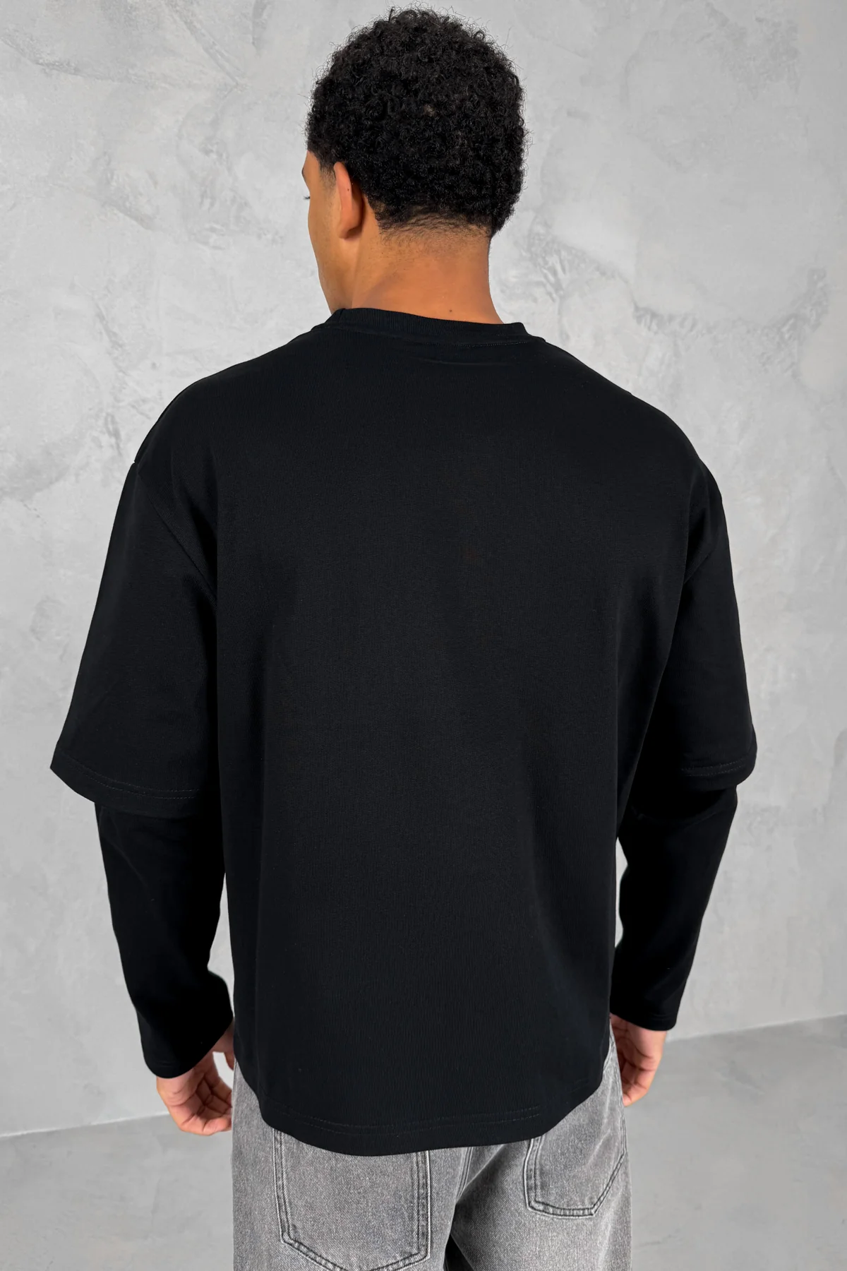 Dept. Release Double Layer Boxy Long Sleeve T-Shirt - Black - Image 12