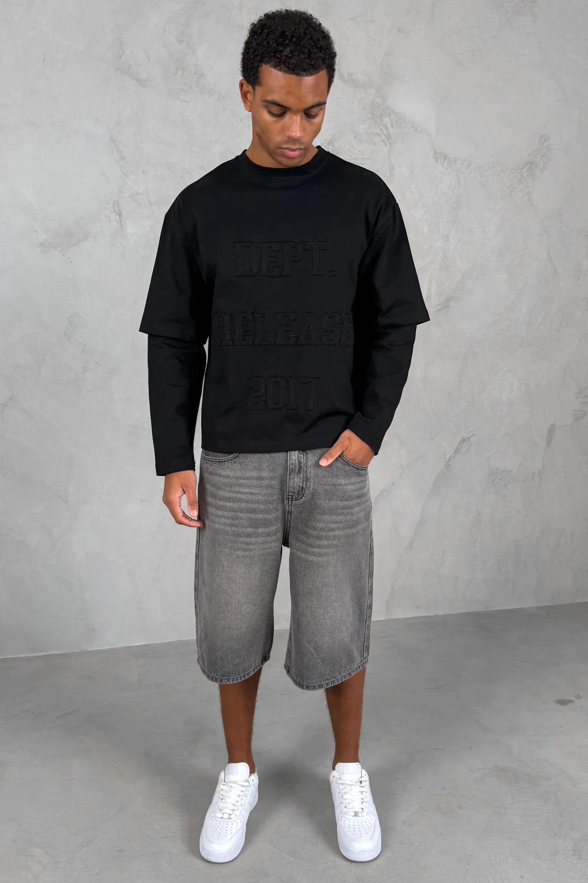 Dept. Release Double Layer Boxy Long Sleeve T-Shirt - Black - Image 15