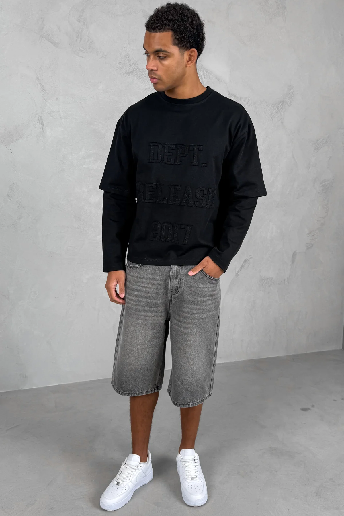 Dept. Release Double Layer Boxy Long Sleeve T-Shirt - Black - Image 16