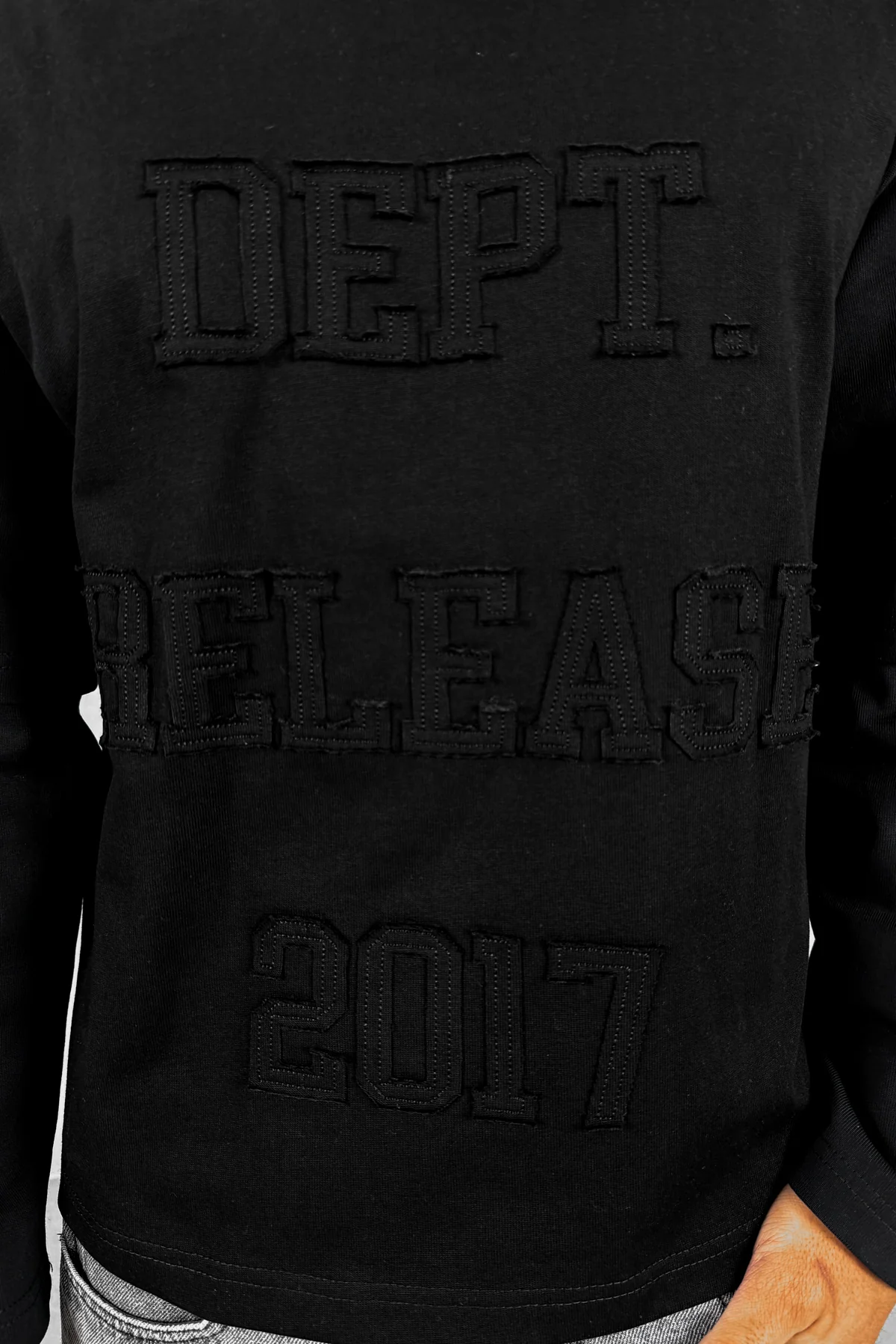 Dept. Release Double Layer Boxy Long Sleeve T-Shirt - Black - Image 8