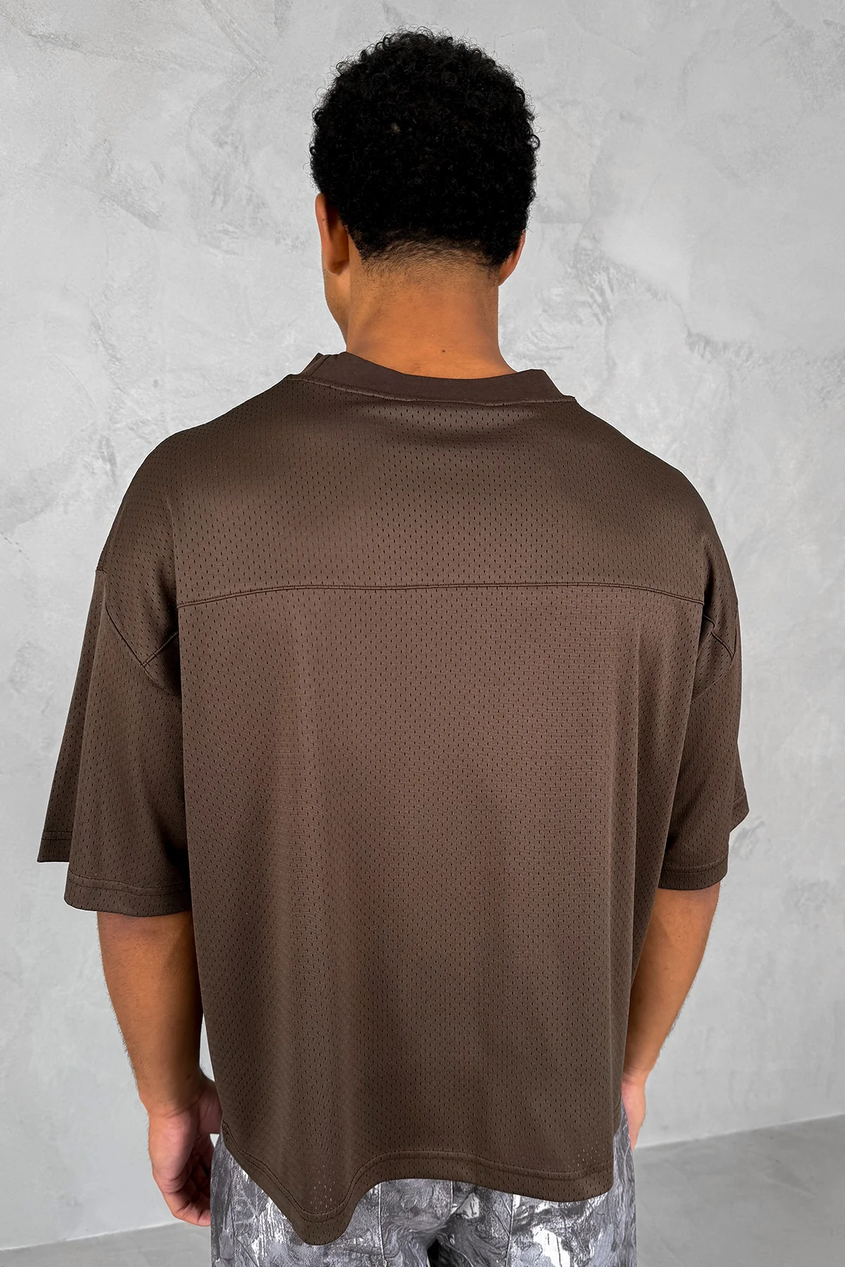 Error Boxy Mesh T-Shirt - Khaki Brown - Image 7