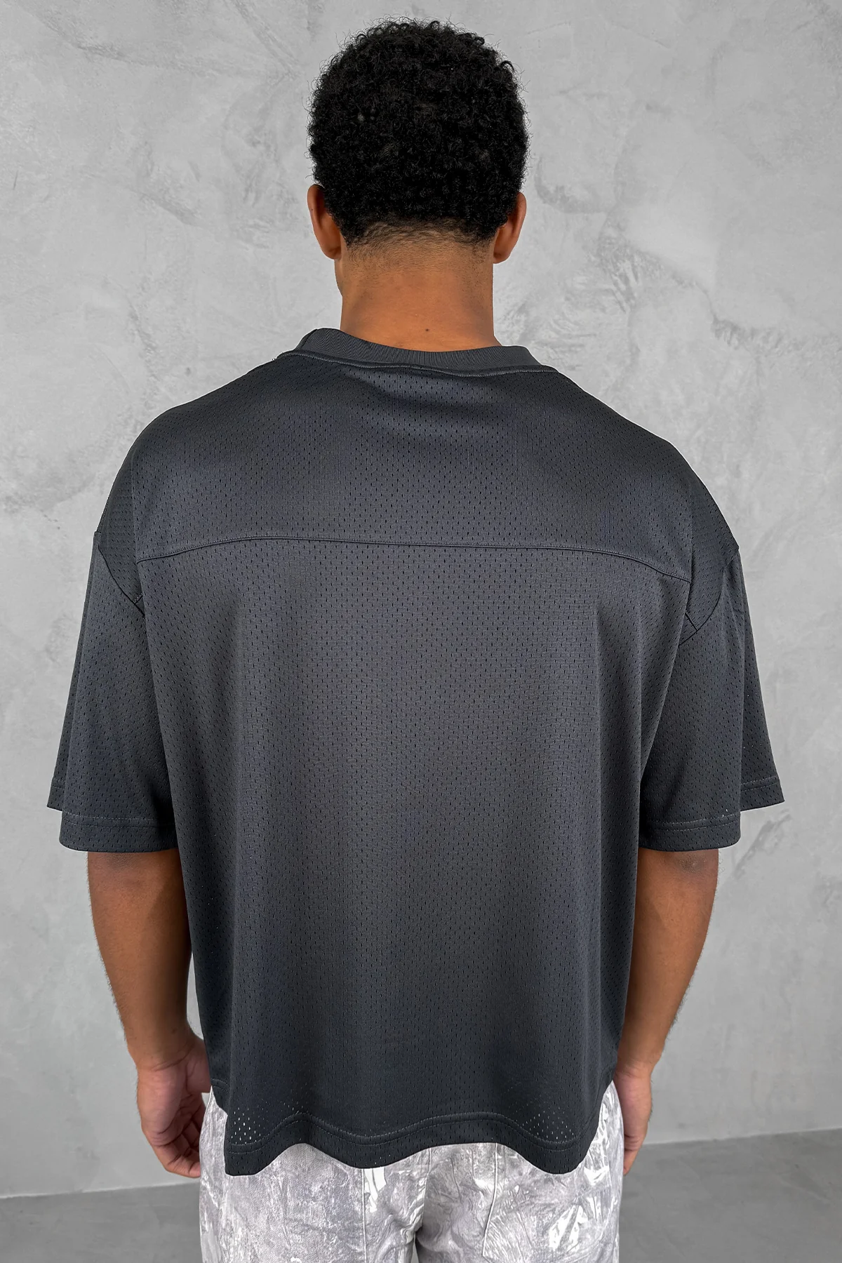 Error Boxy Mesh T-Shirt - Charcoal - Image 7