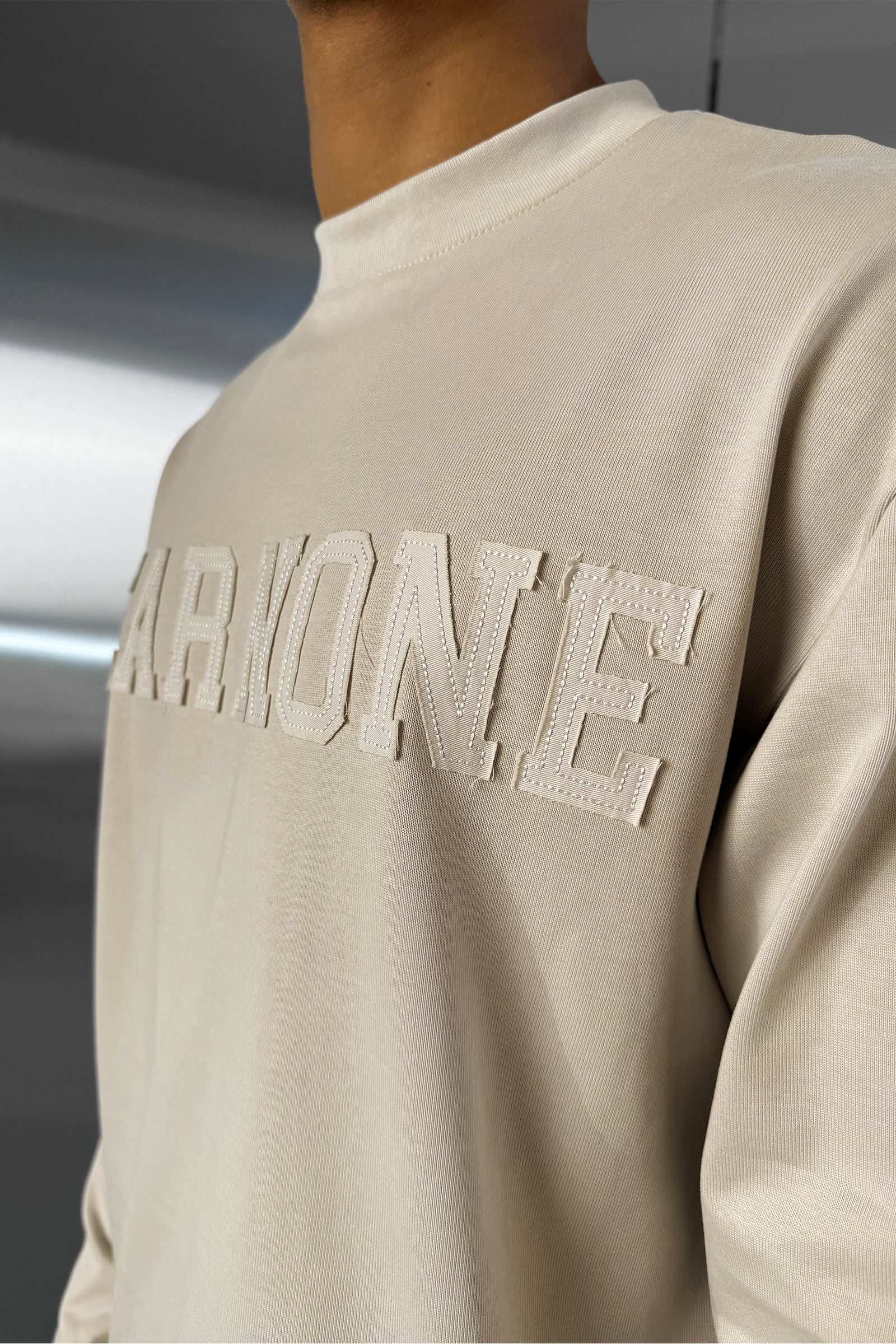 Fear None Boxy Long Sleeve T-Shirt - Stone - Image 3