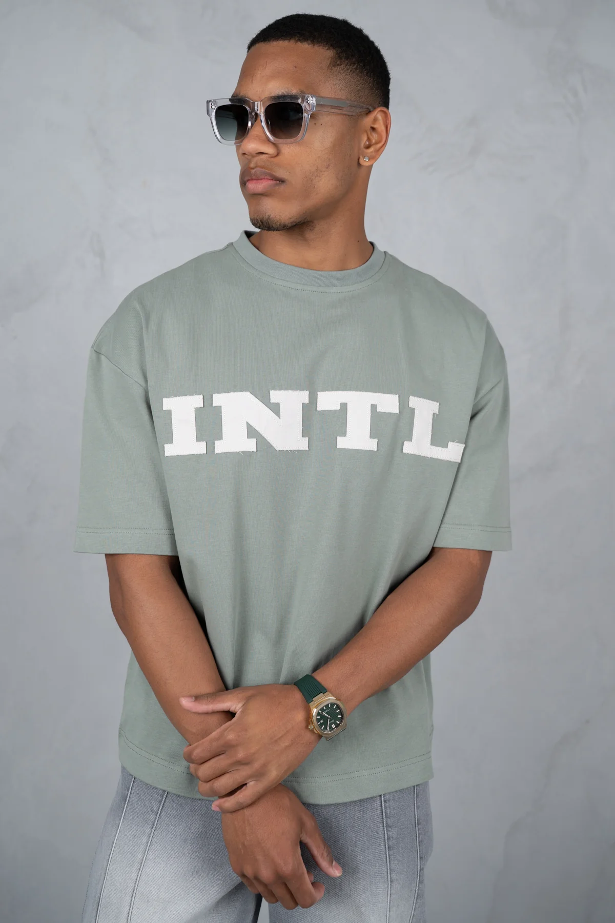 INTL Boxy T-Shirt - Khaki - Image 4