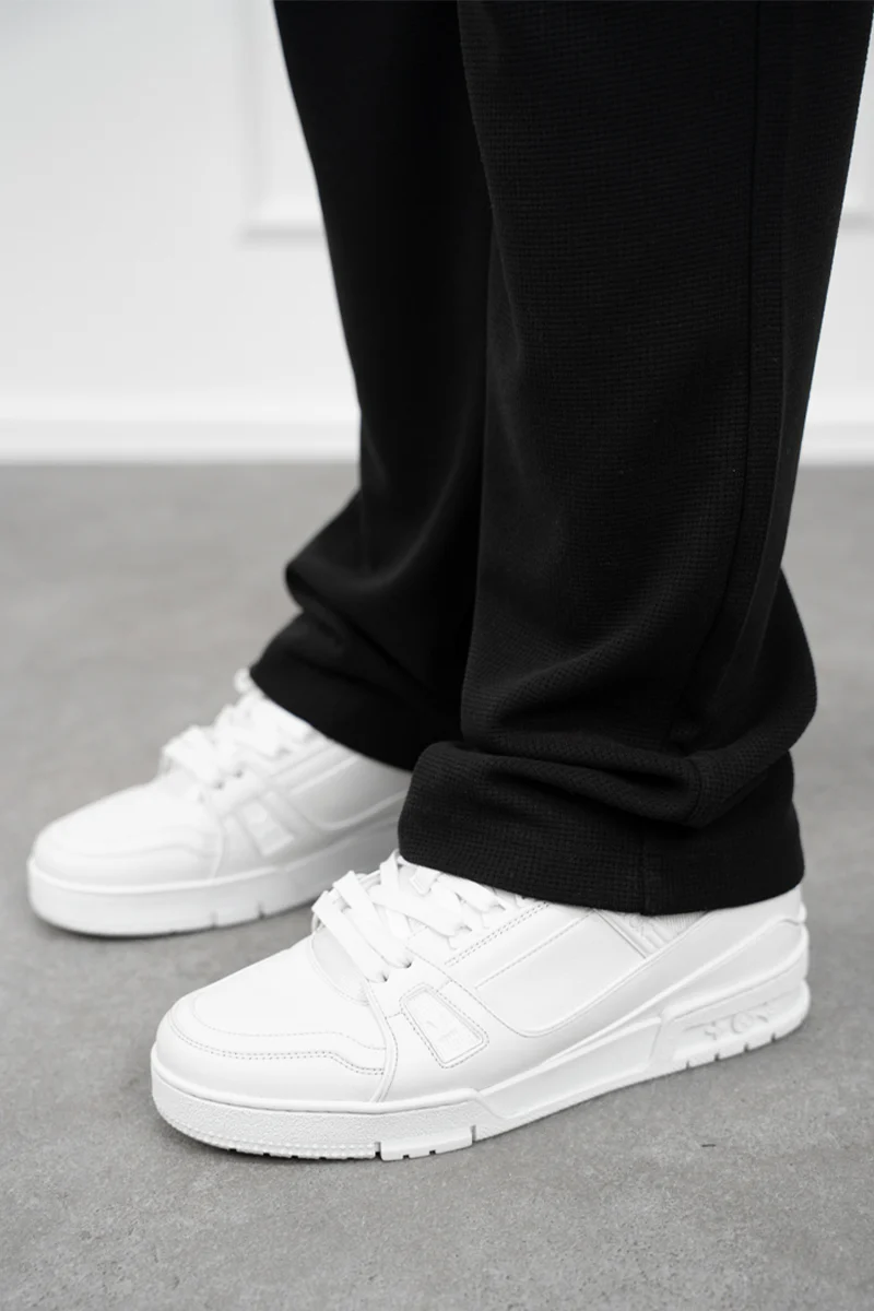 Waffle Straight Joggers - Black - Image 7