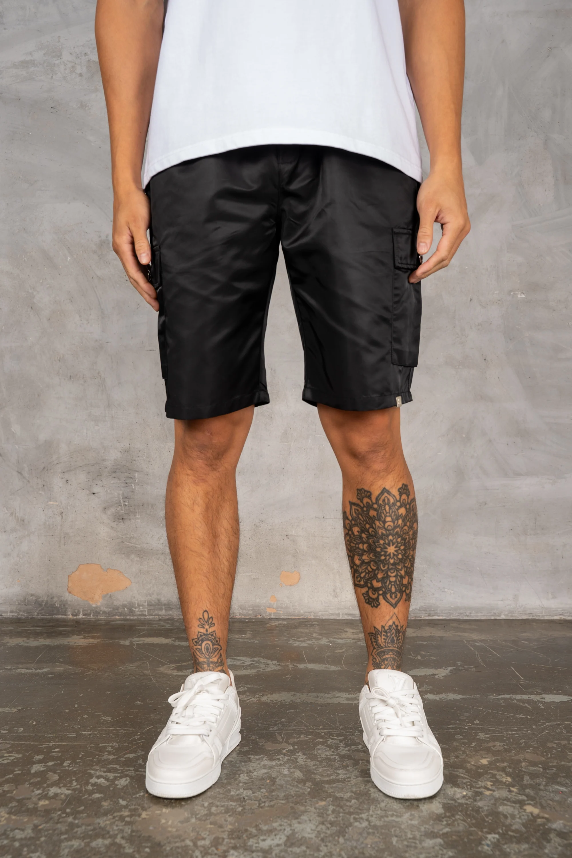 Nylon Cargo Shorts - Black - Image 2