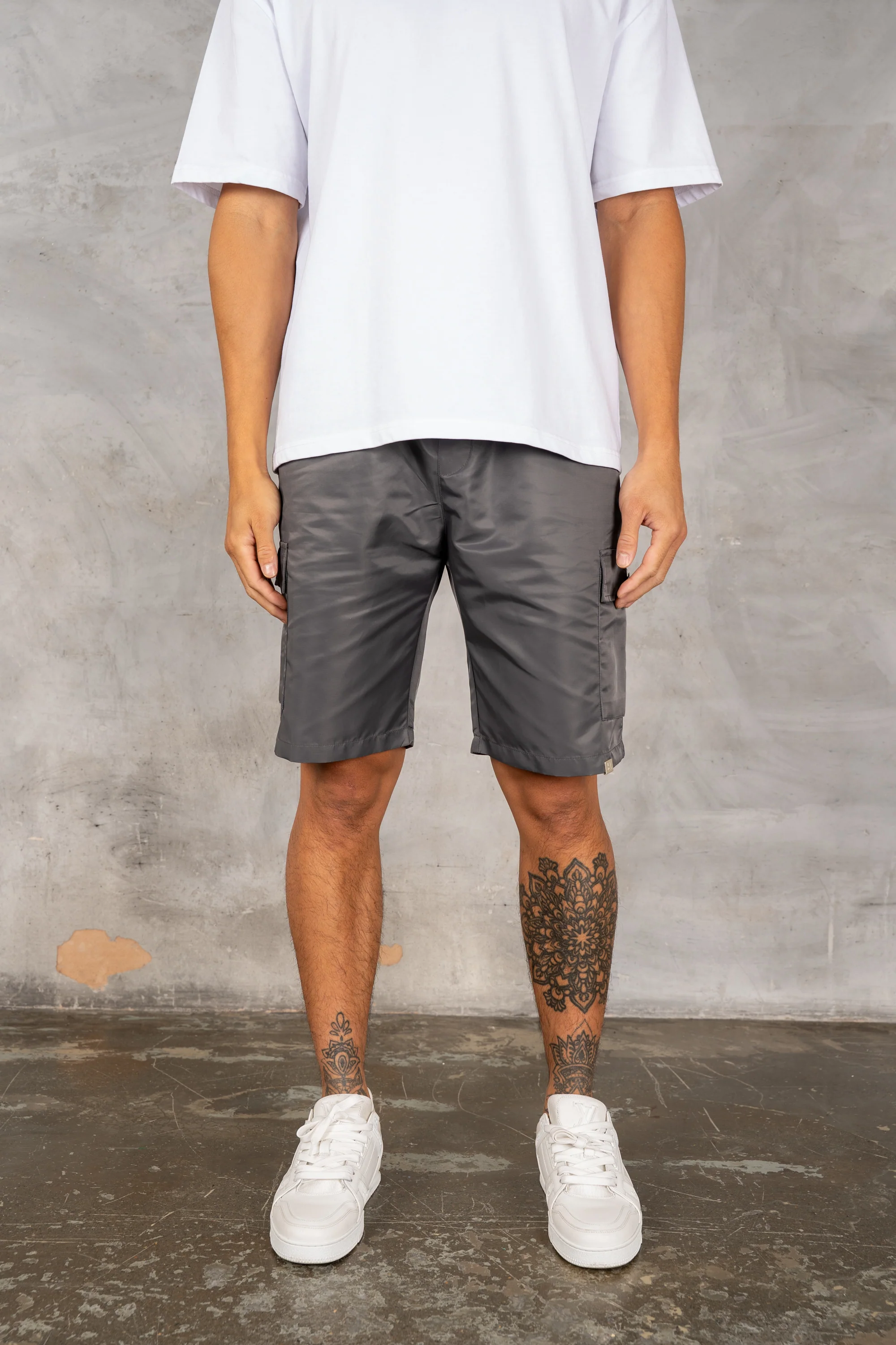 Boxy Nylon Oversized Shirt - Charcoal - Image 2
