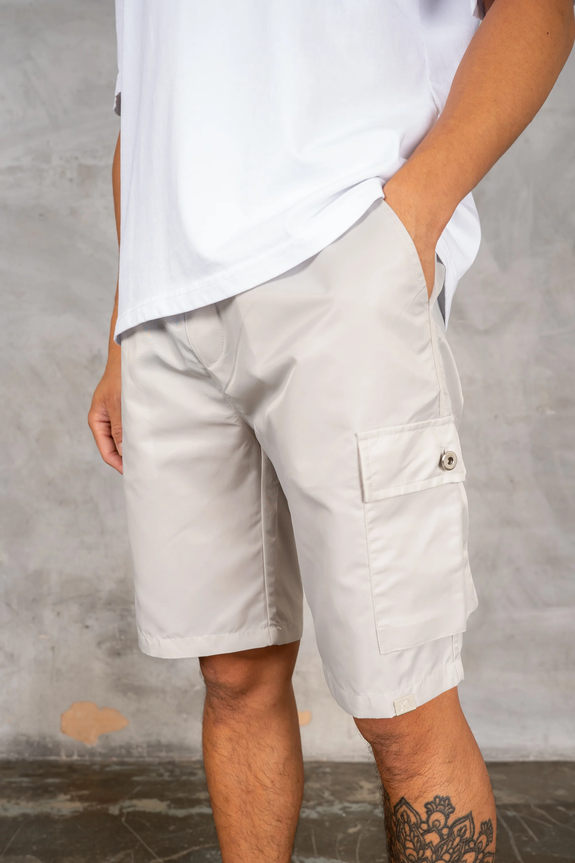 Boxy Nylon Oversized Shirt - Grey - Image 2