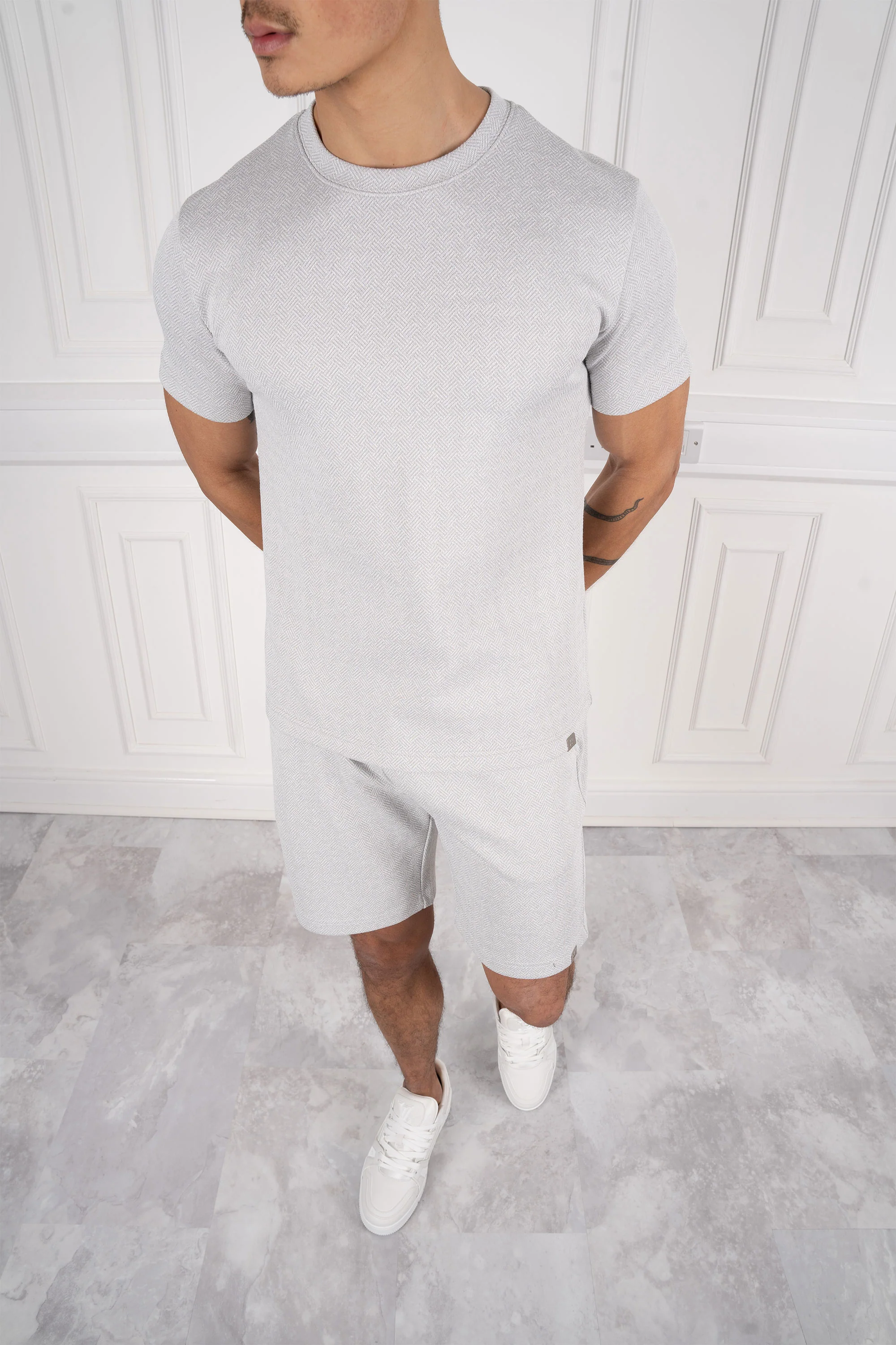 Herringbone Full Twin Set - Grey - Image 7