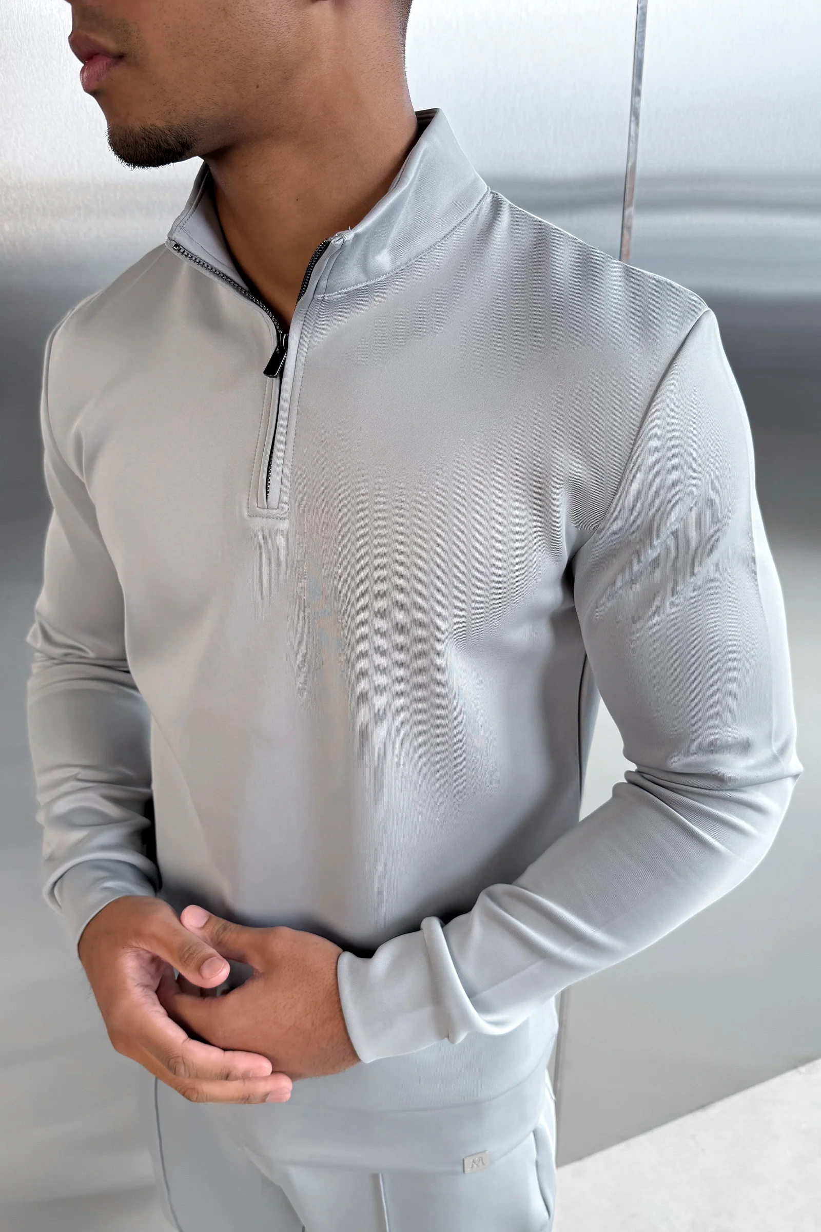 Scuba Quarter Zip Jumper - Grey - Image 2