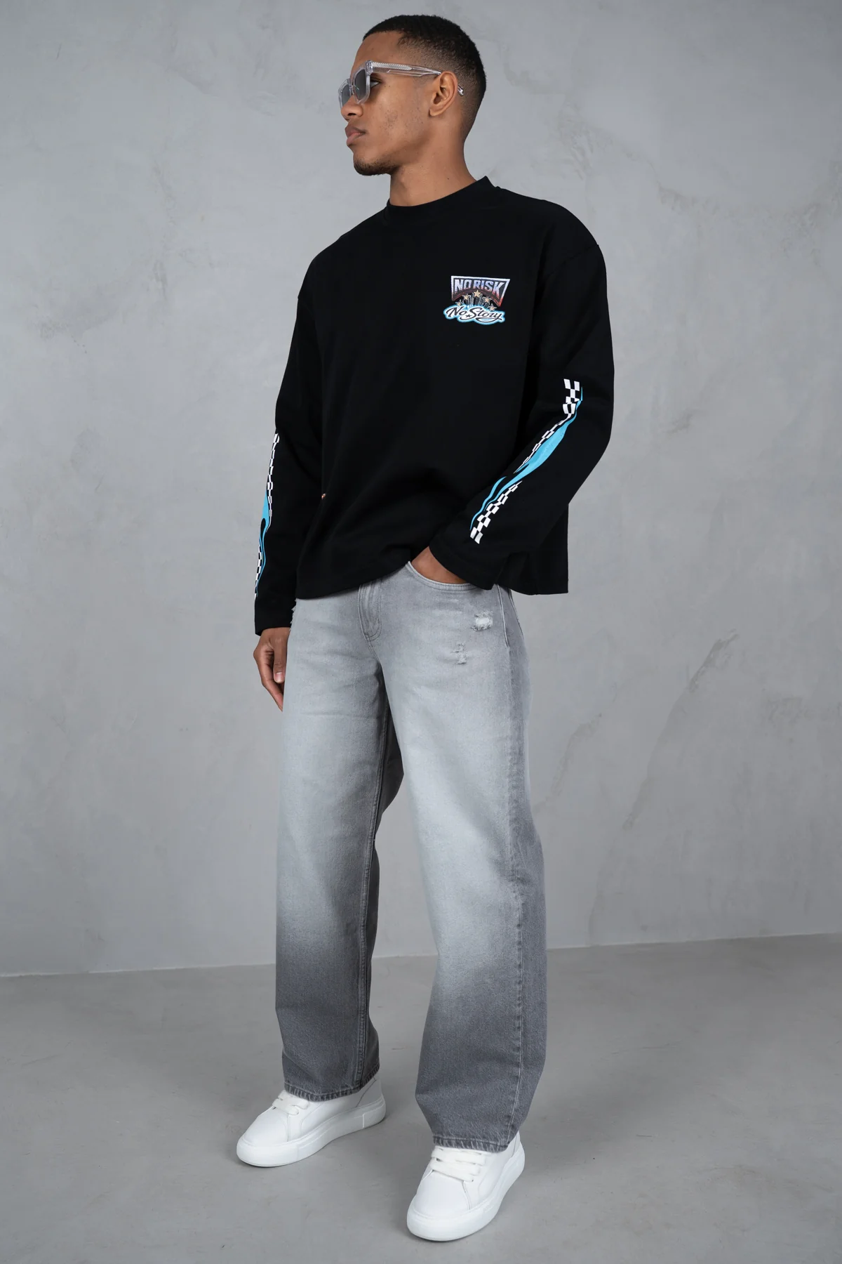 No Risk No Story Boxy Long Sleeve T-Shirt - Black - Image 2